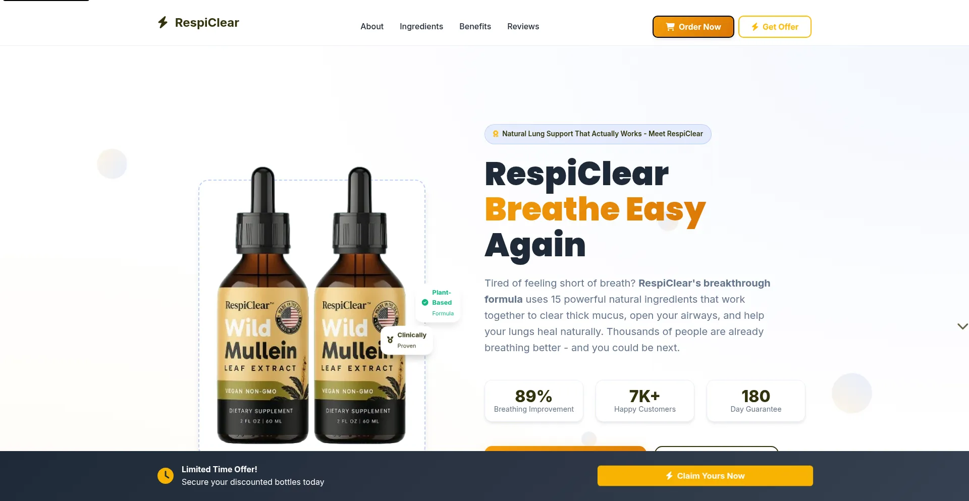 Website screenshot of Respisclear.com