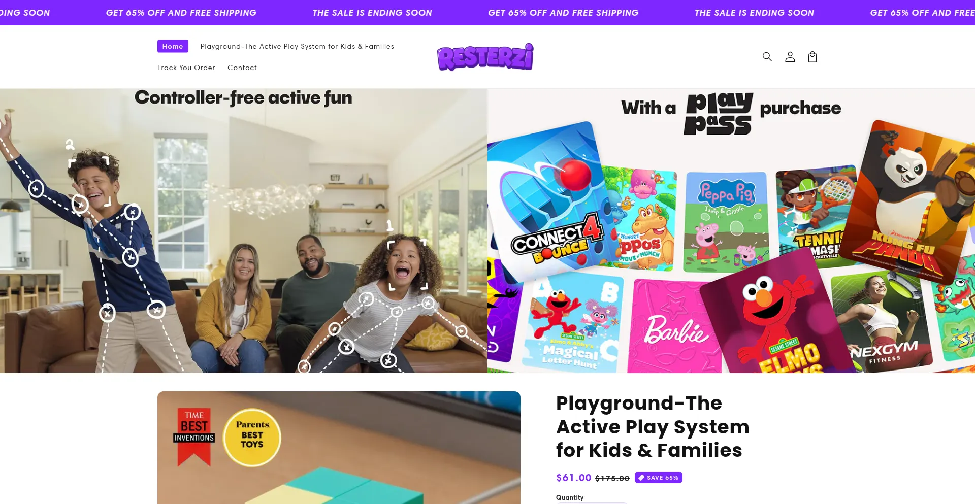 Website screenshot of Resterzi.com