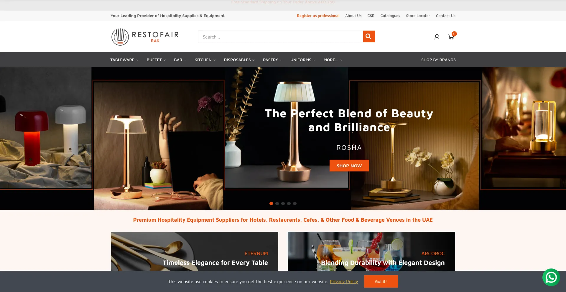 Website screenshot of Restofair.ae