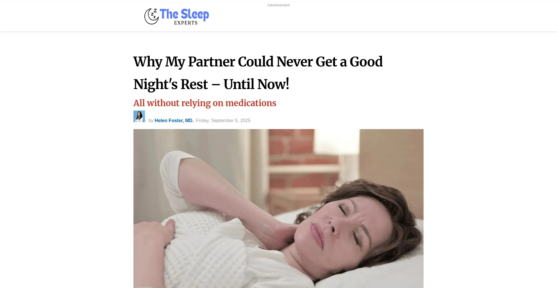 Website screenshot of Restorativesleepexperts.com