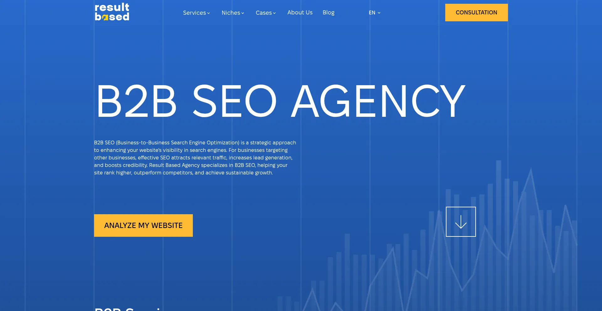 Website screenshot of Resultbased.agency