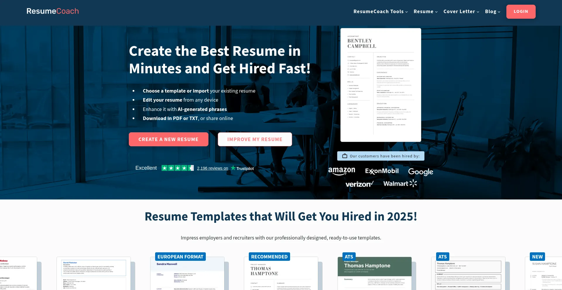 Resumecoach.com Screenshot