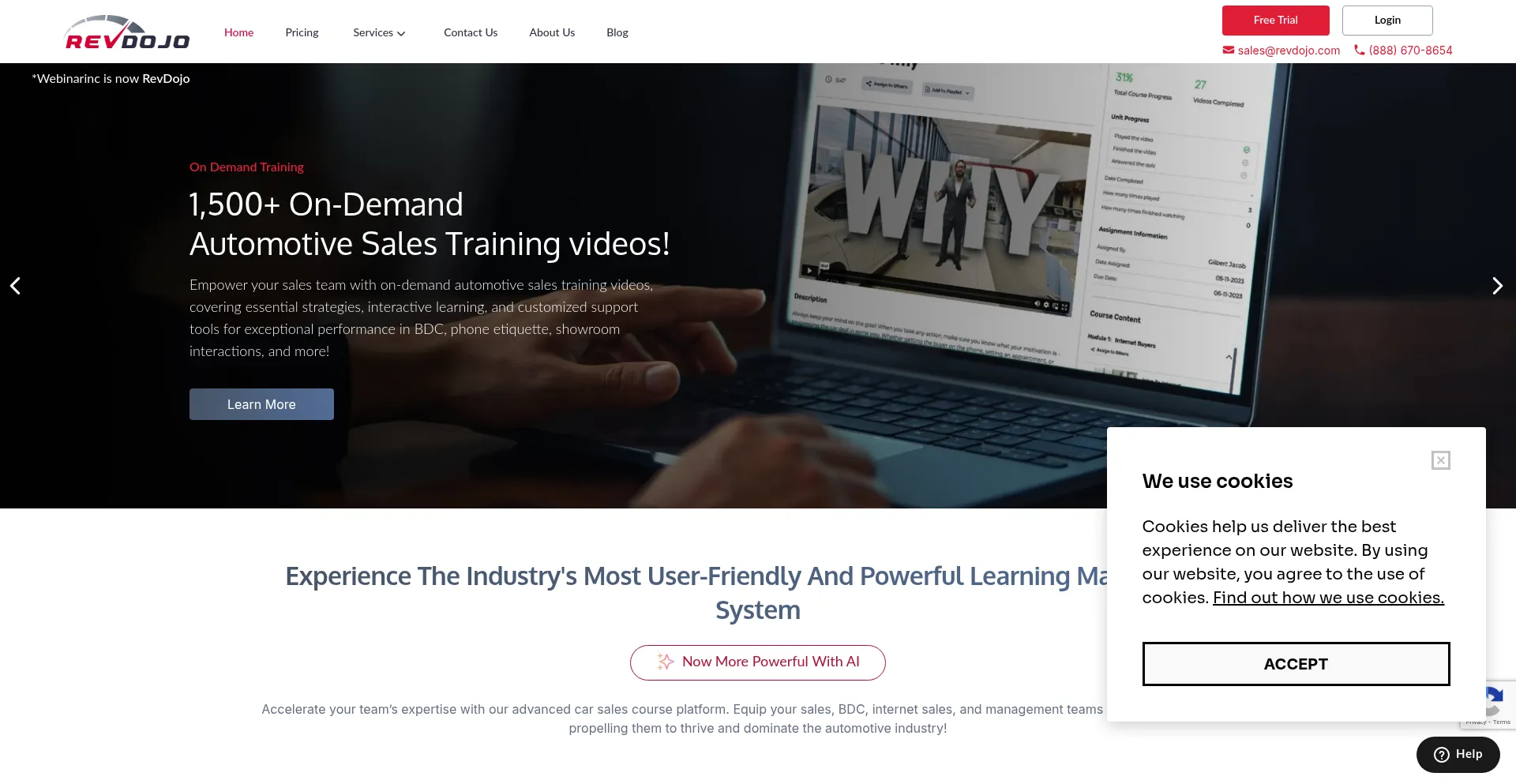 Website screenshot of Revdojo.com