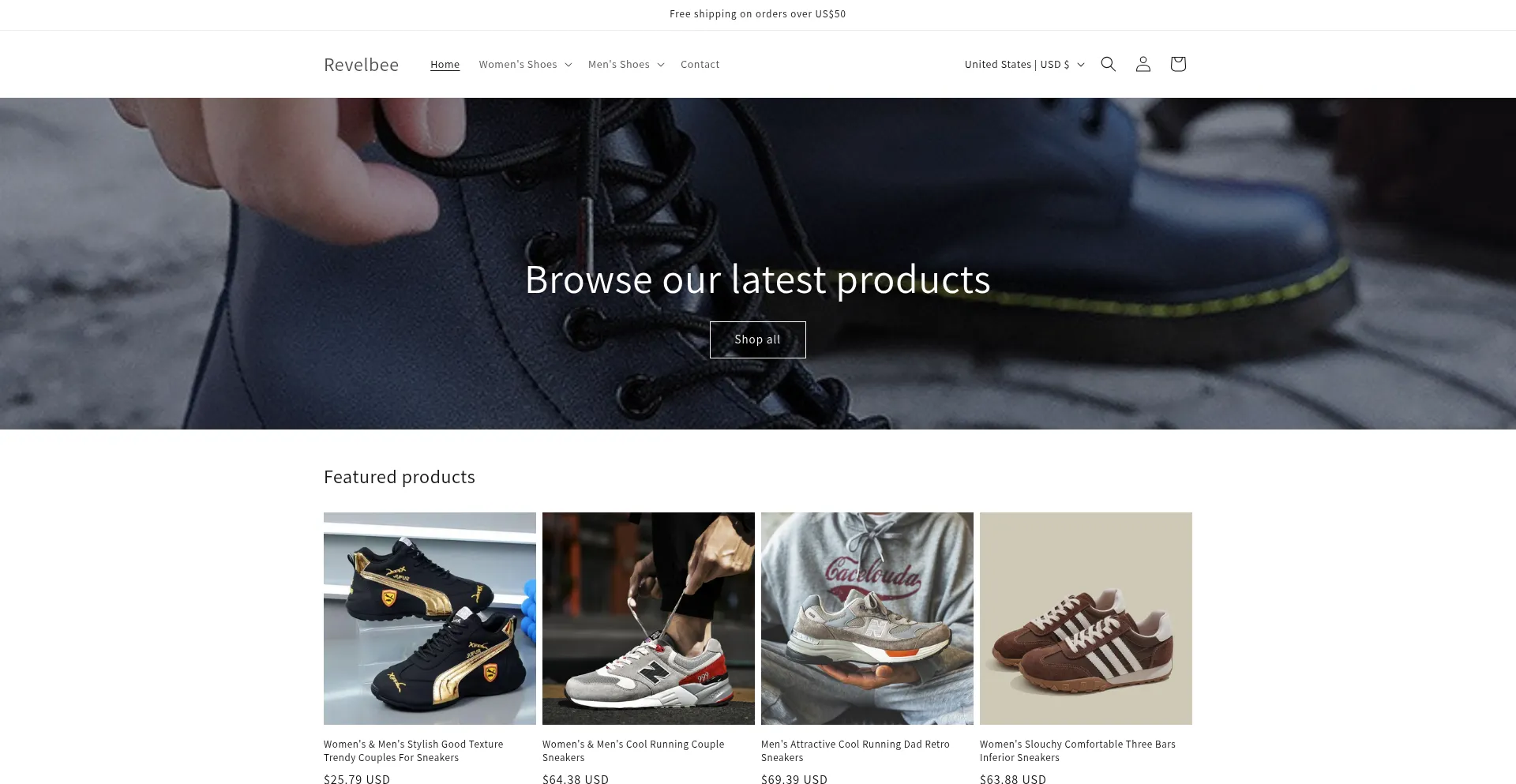 Website screenshot of Revelbee.com
