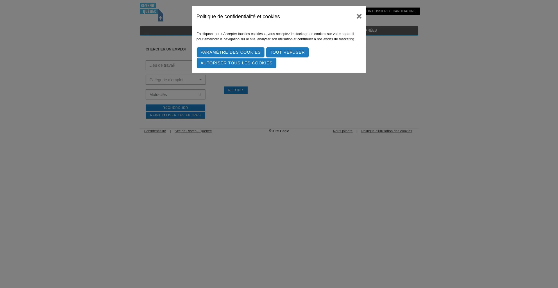 Website screenshot of Revenuquebec.technomedia.com