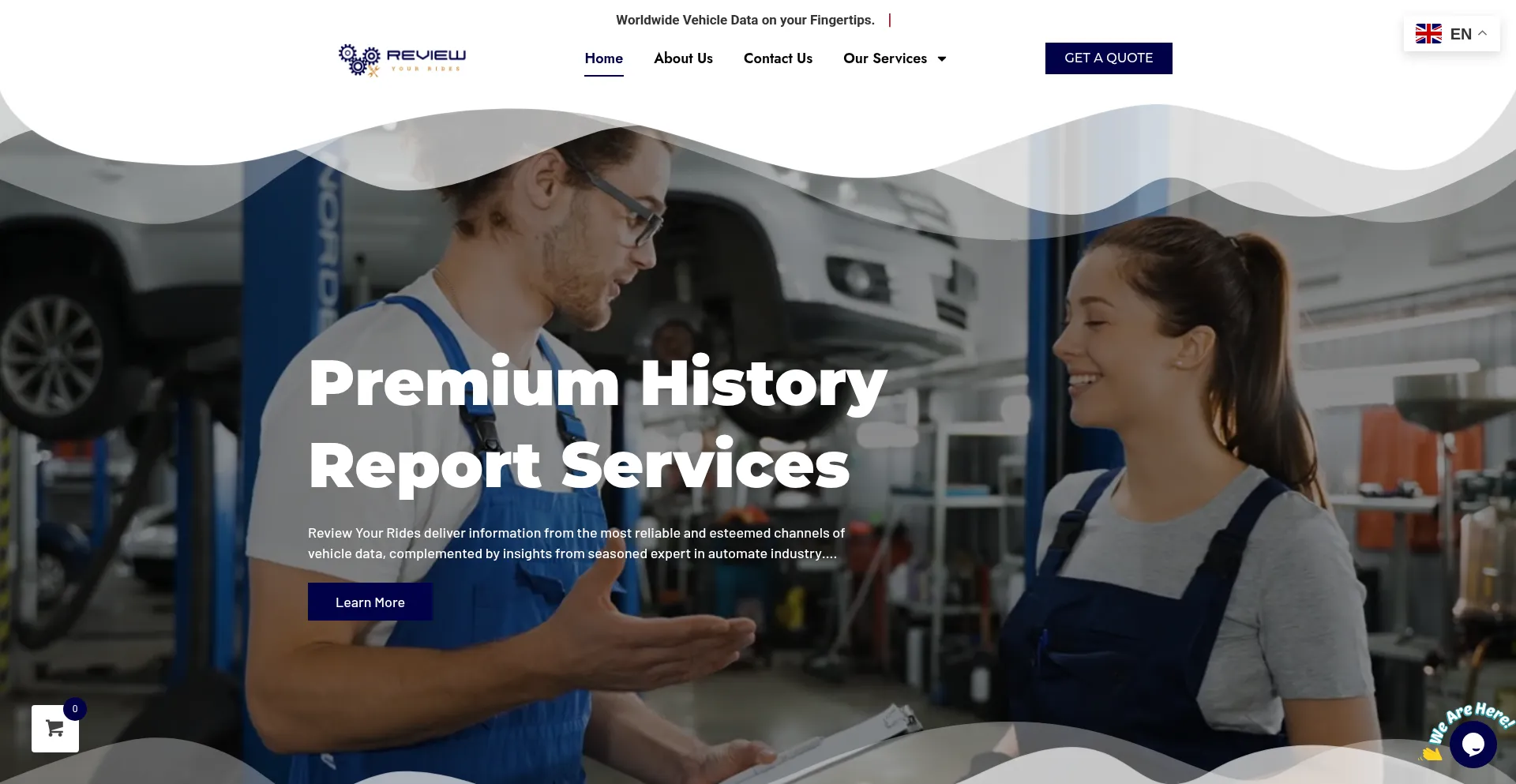 Website screenshot of Reviewyourrides.com