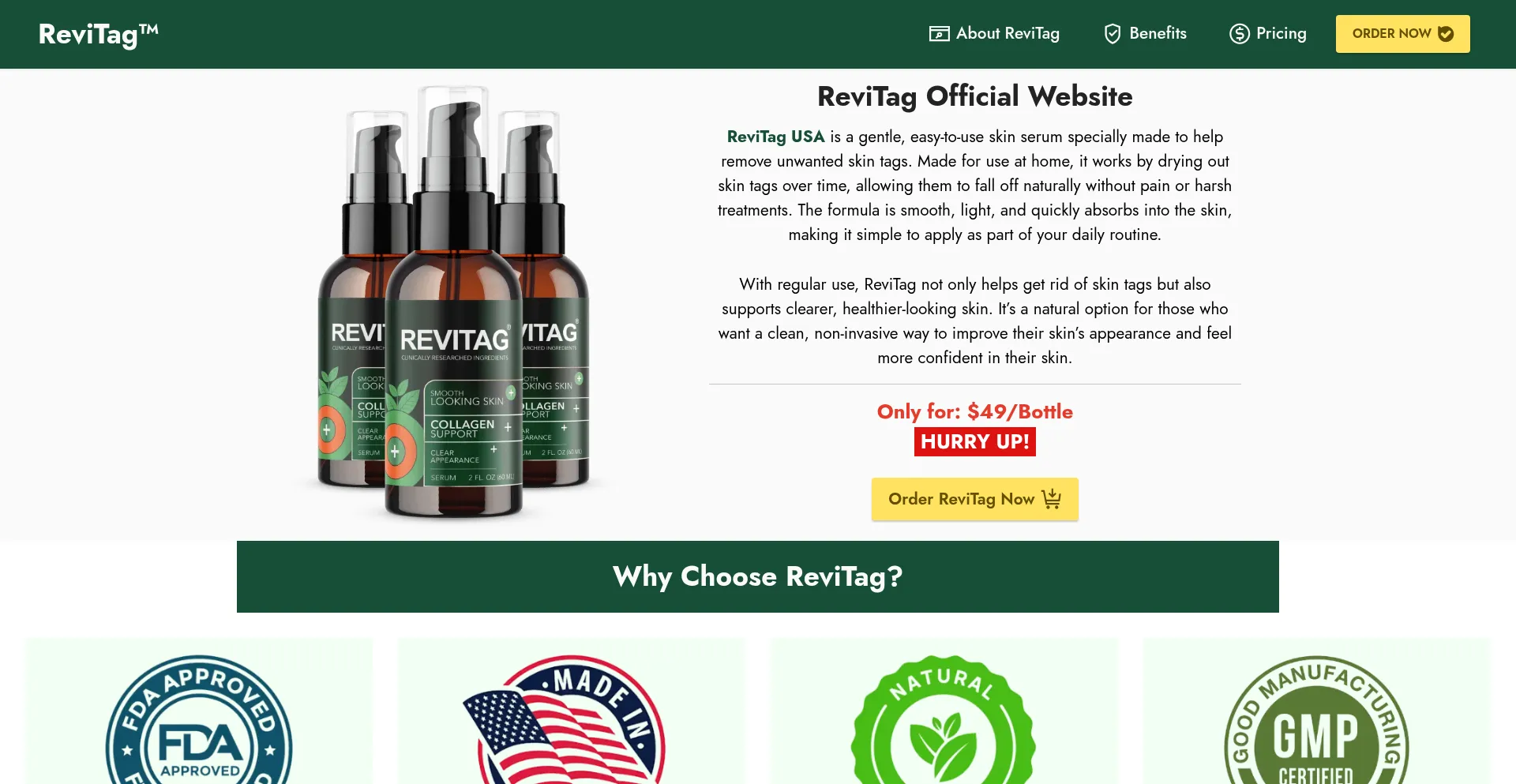 ¿És Seguro y Confiable Revitag-skin.us?