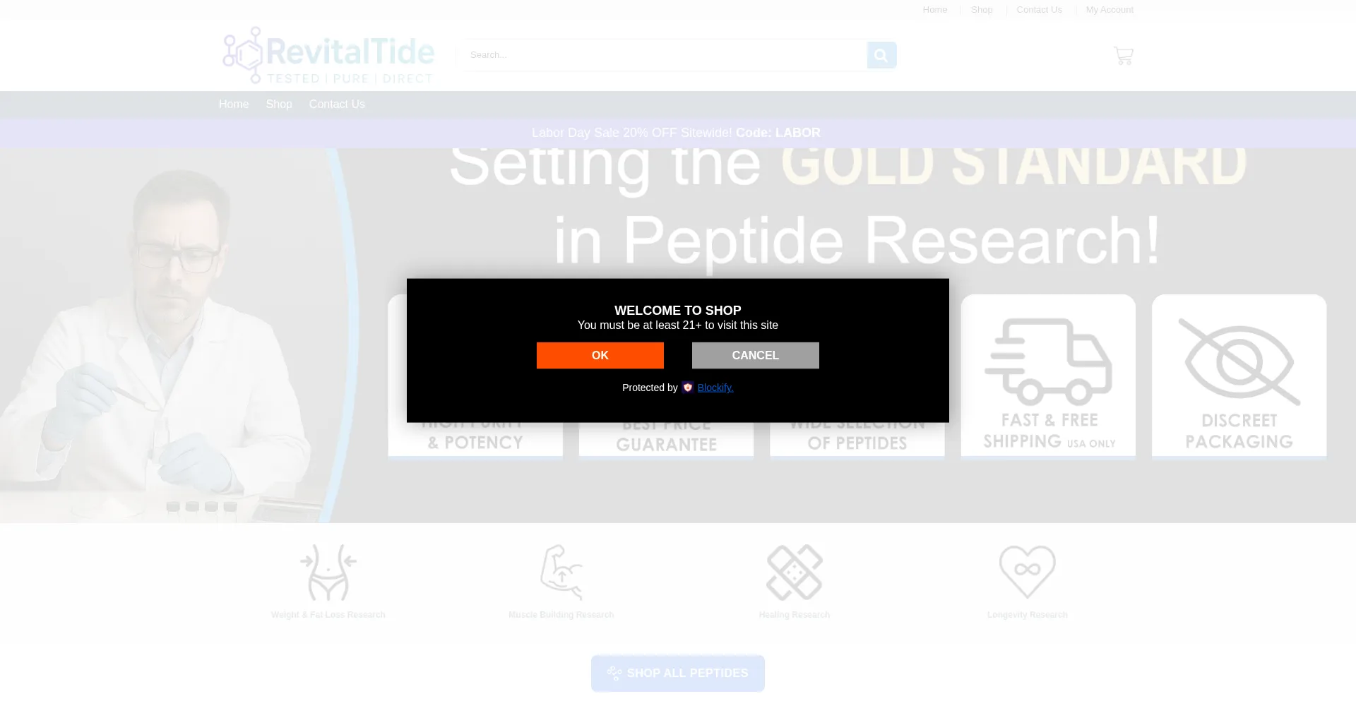 Website screenshot of Revitaltide.com