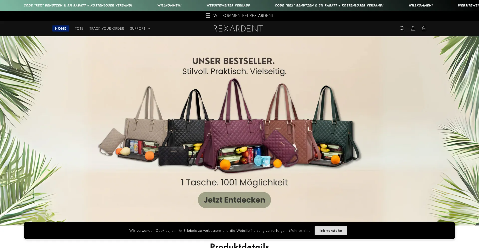 Website screenshot of Rexardent.com