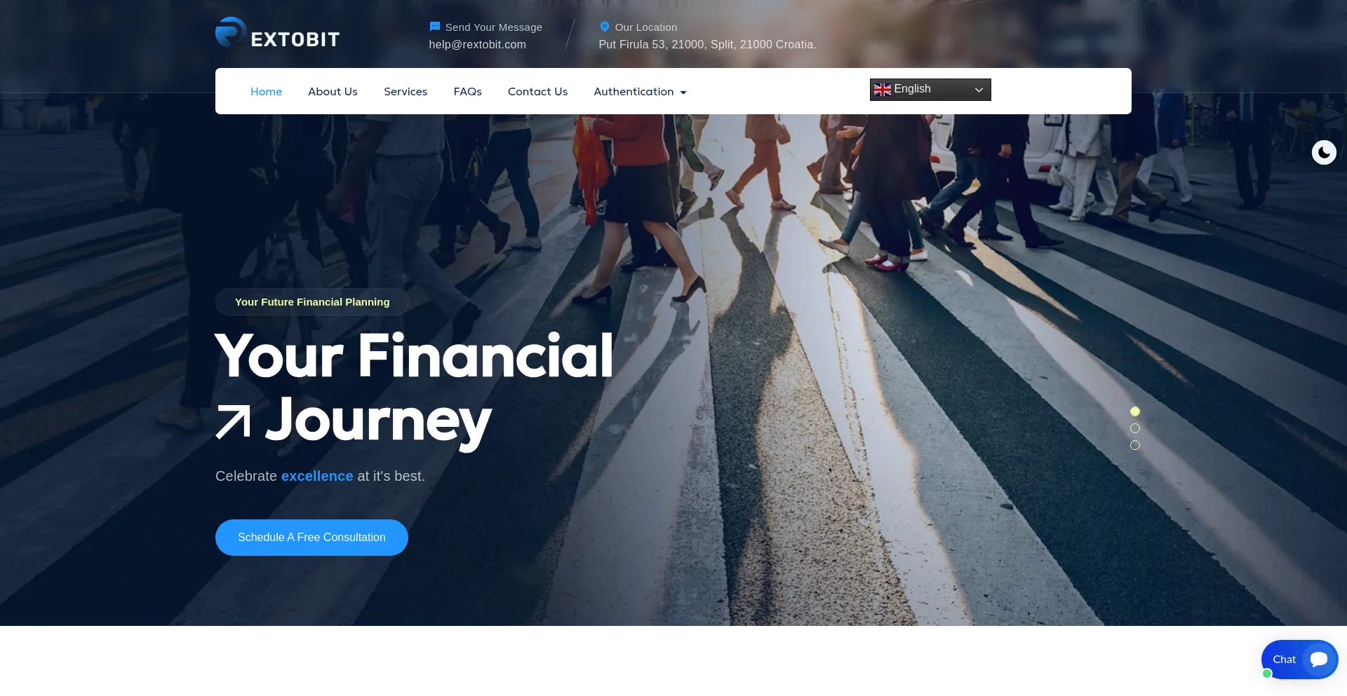 Website screenshot of Rextobit.com