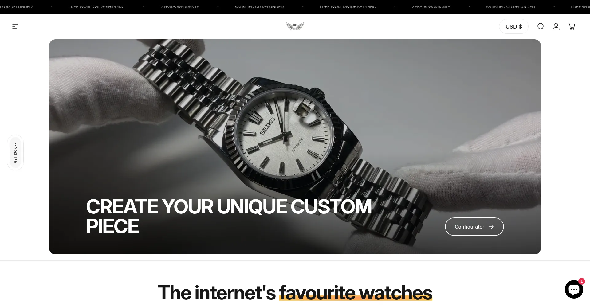 Website screenshot of Rfmodwatches.com