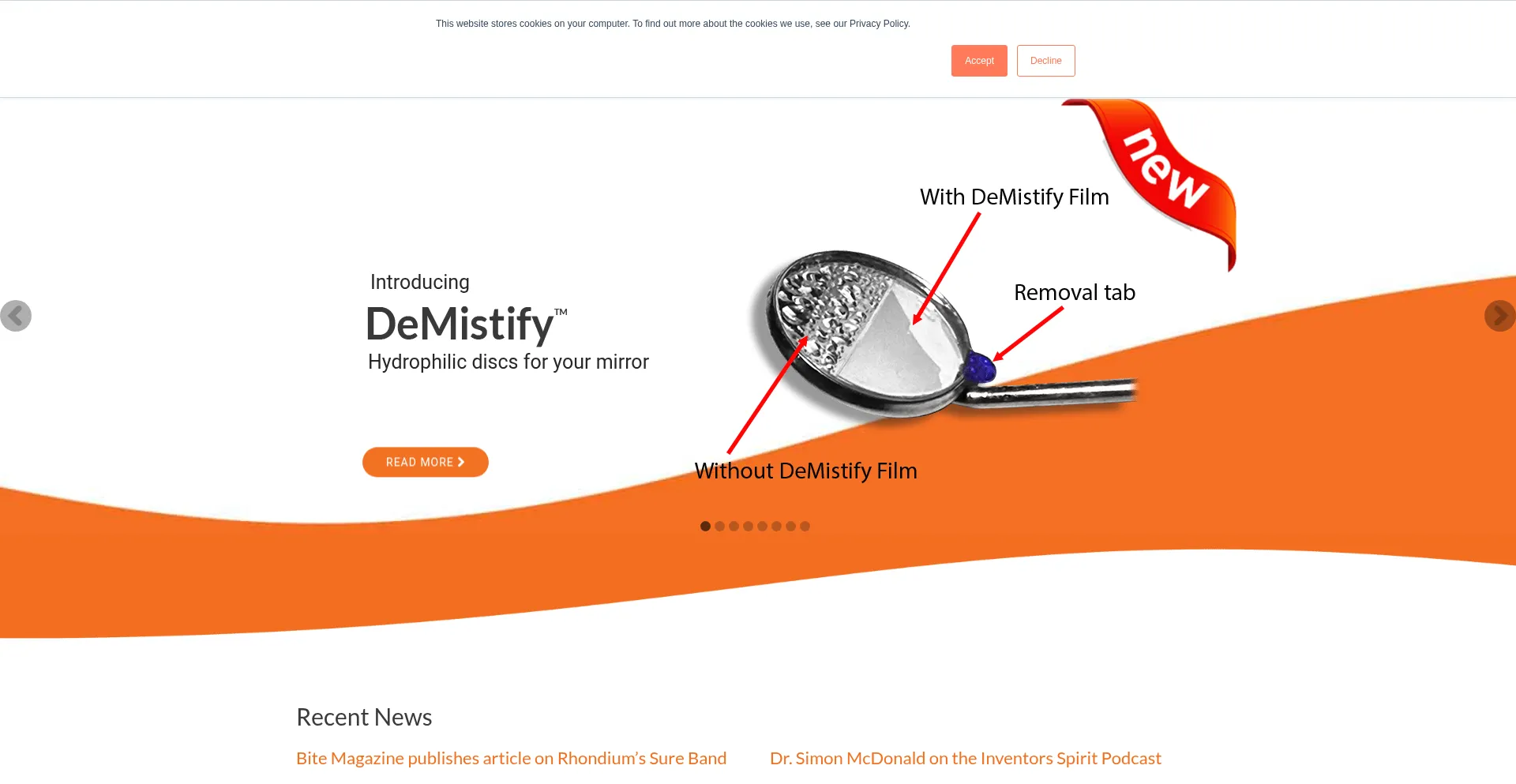 Website screenshot of Rhondium.com