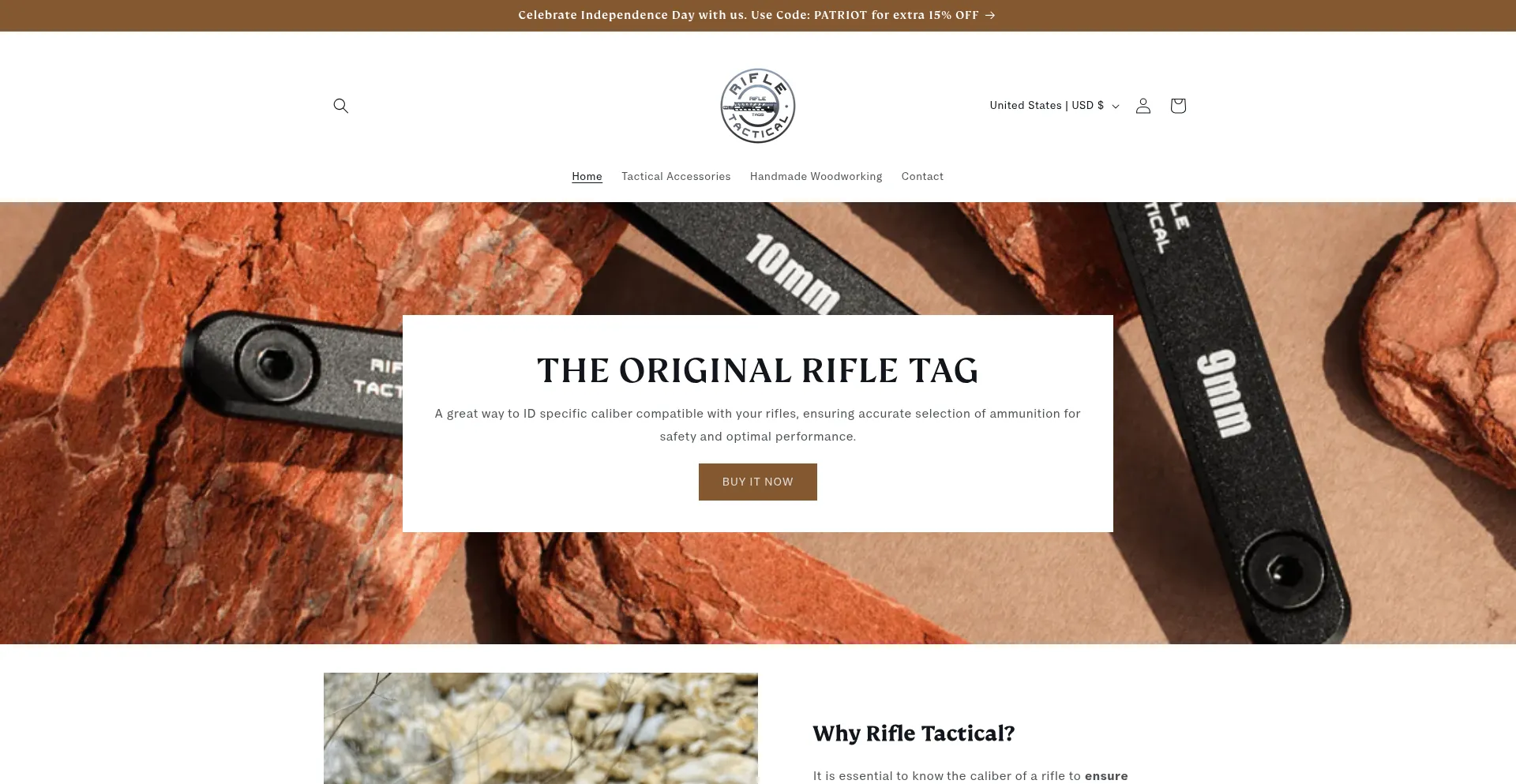 Website screenshot of Rifletactical.com