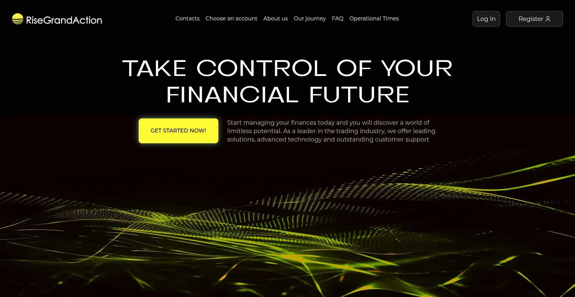 Website screenshot of Risegrandaction.com
