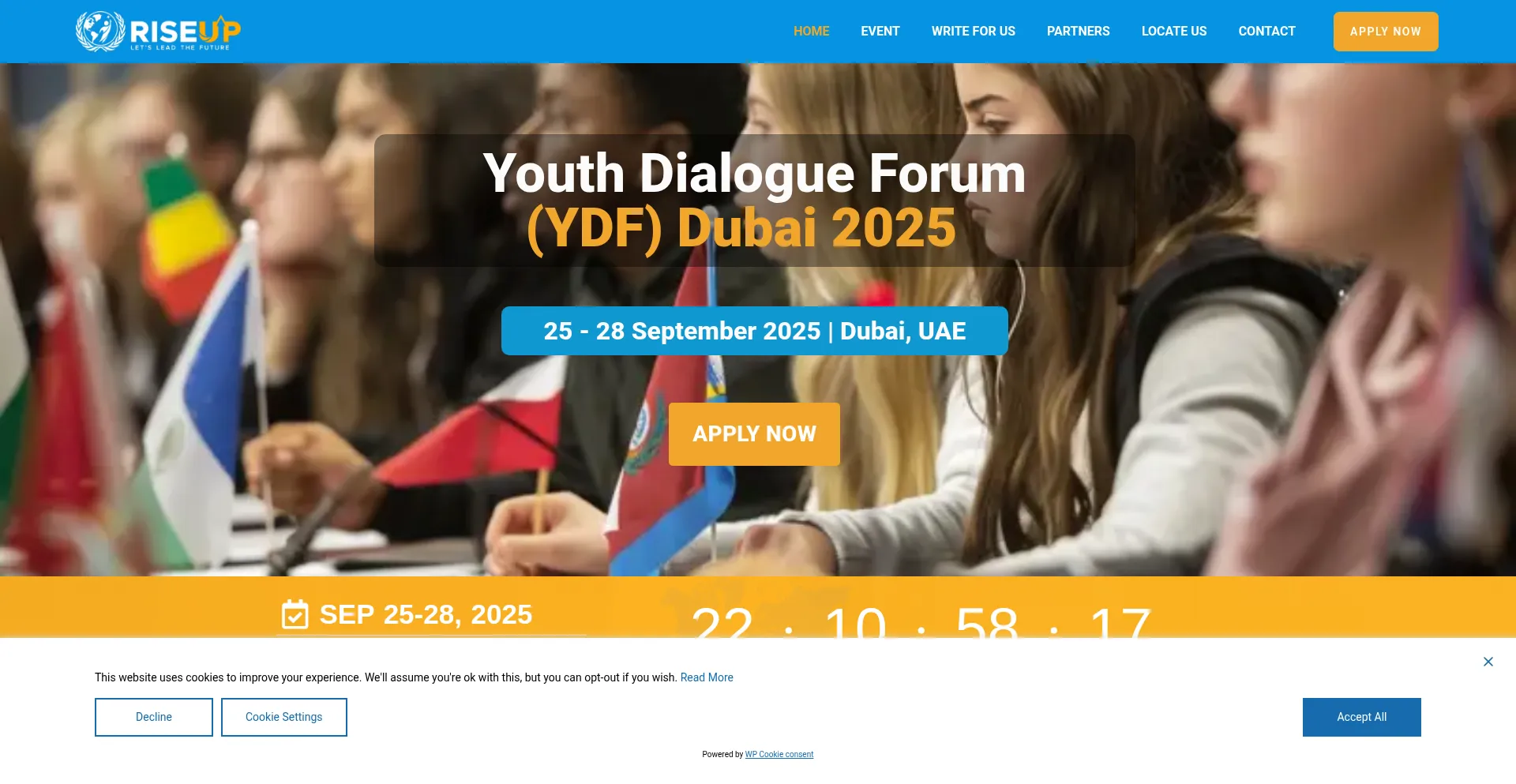 Website screenshot of Riseupall.org
