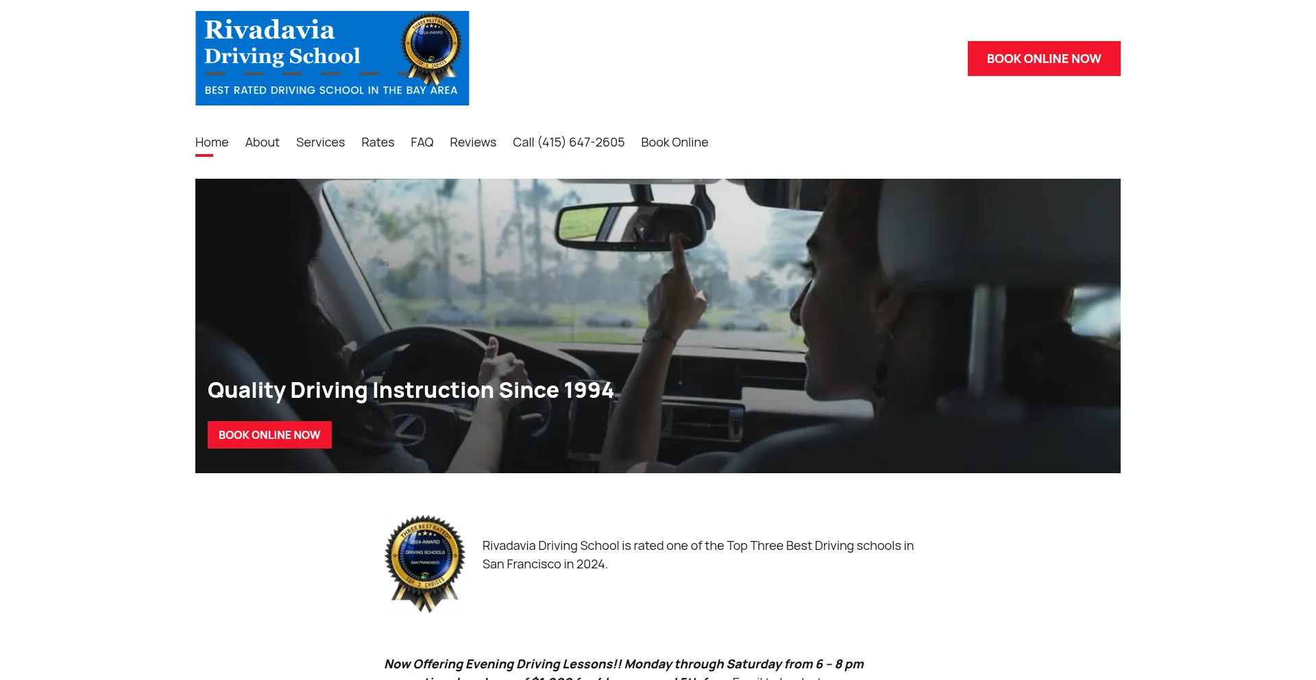 Website screenshot of Riva-drive-school.com