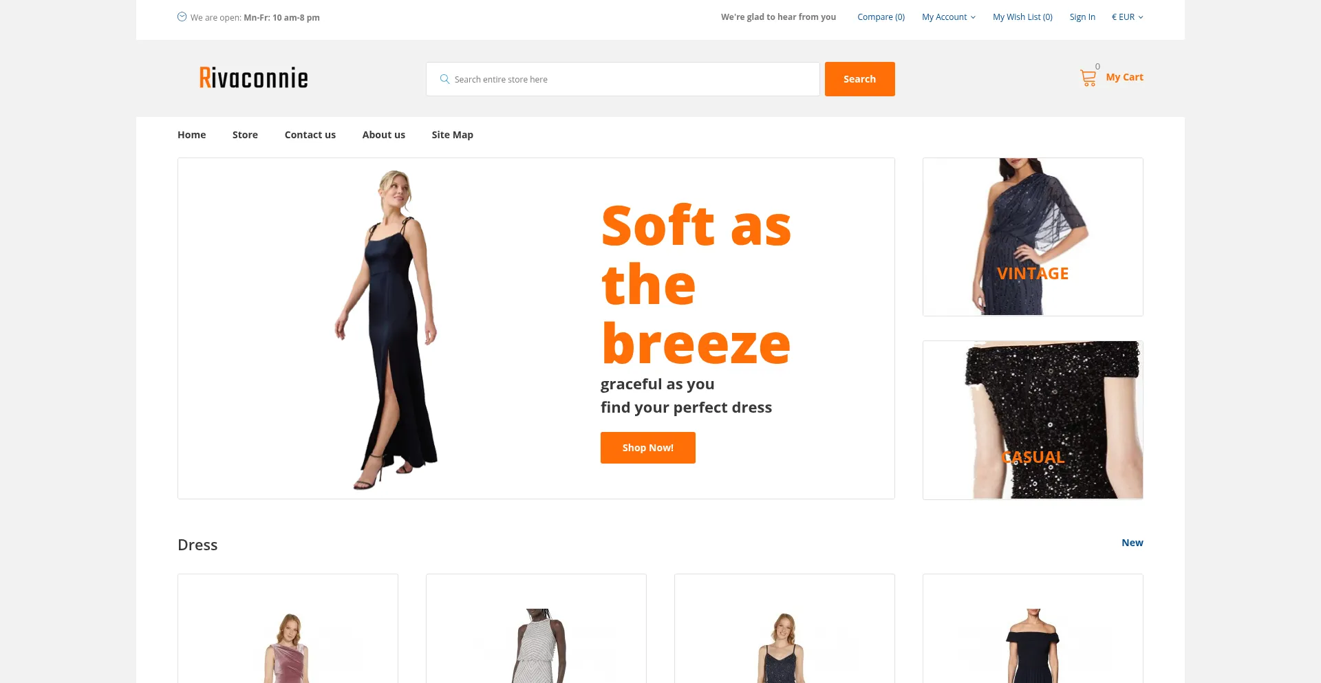 Website screenshot of Rivaconnie.shop