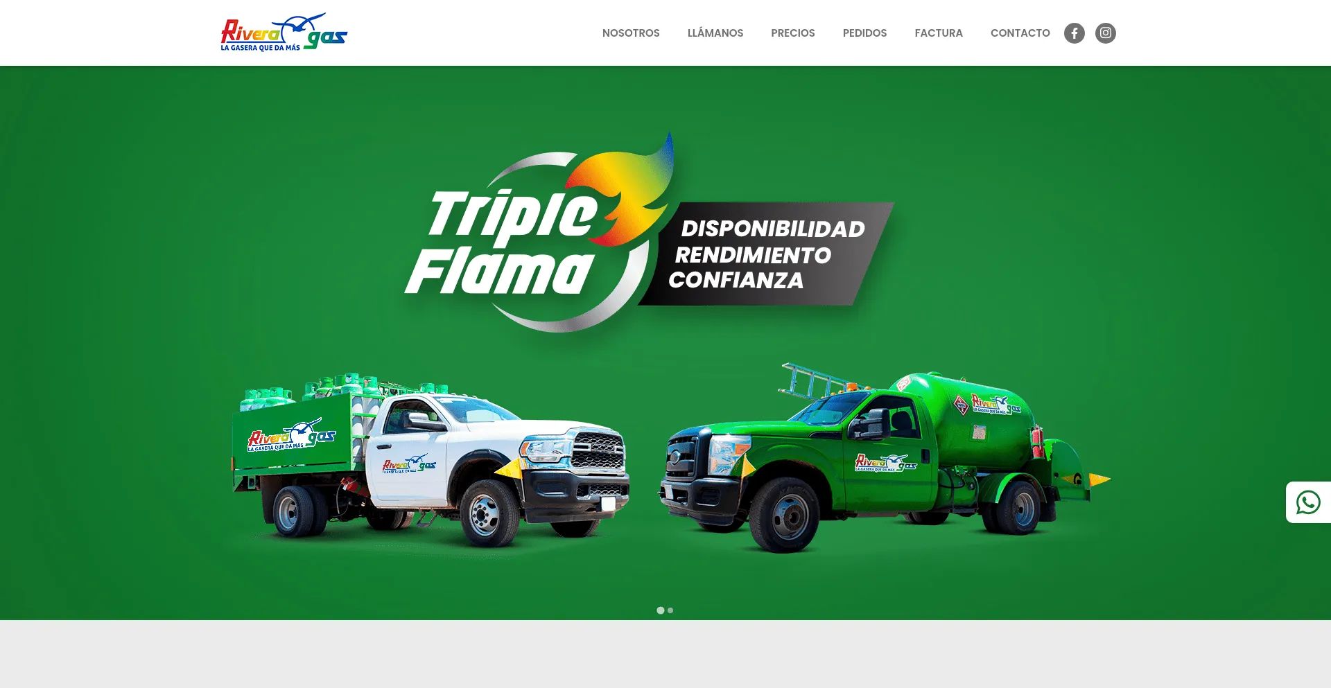 Website screenshot of Riveragas.com