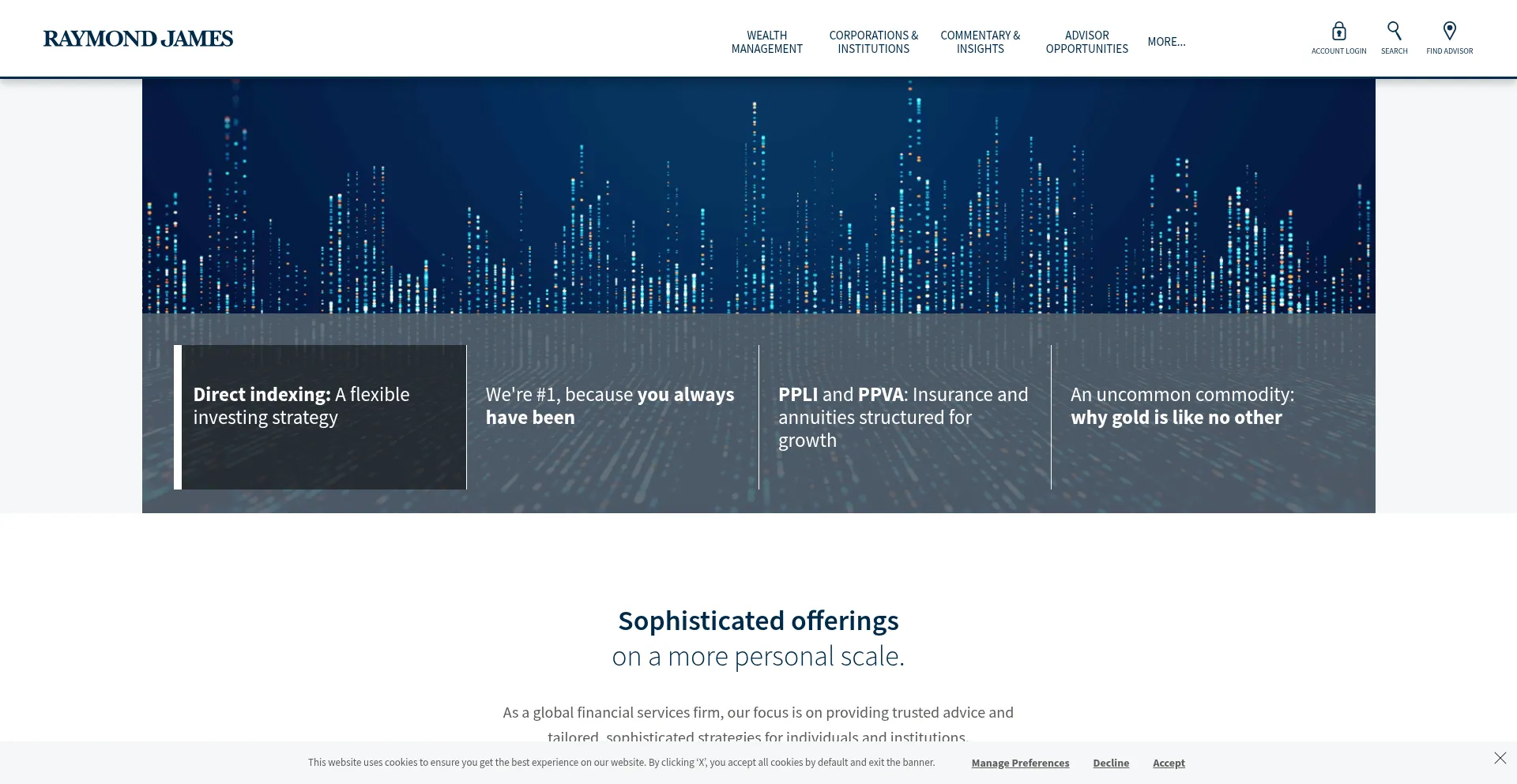 Website screenshot of Rjf.com