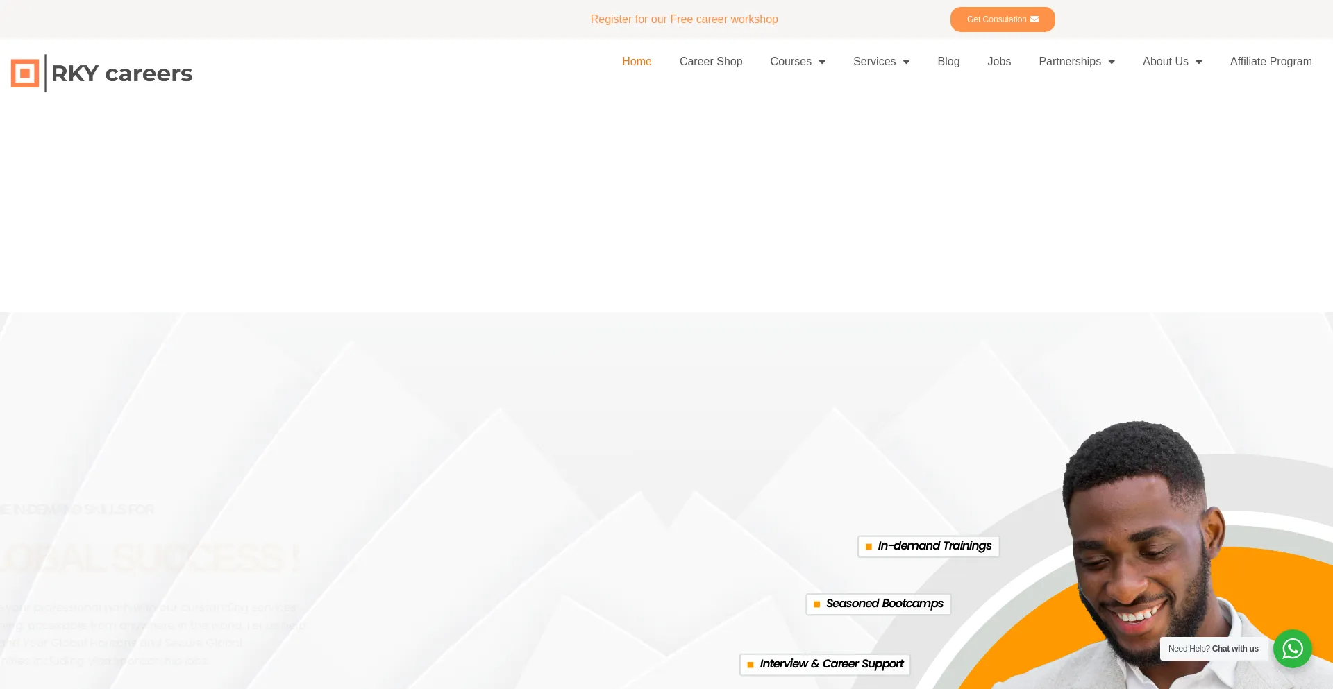 Website screenshot of Rkycareers.com