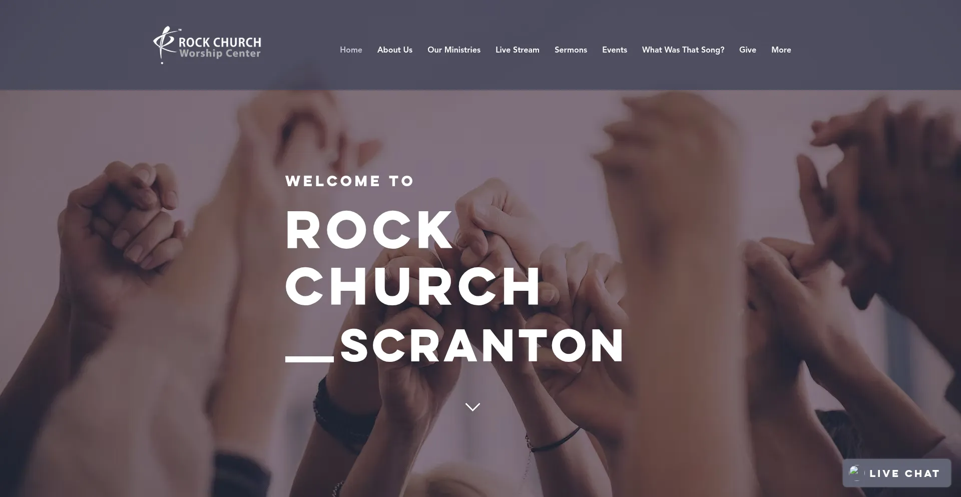 Website screenshot of Rockchurchworshipcenter.org