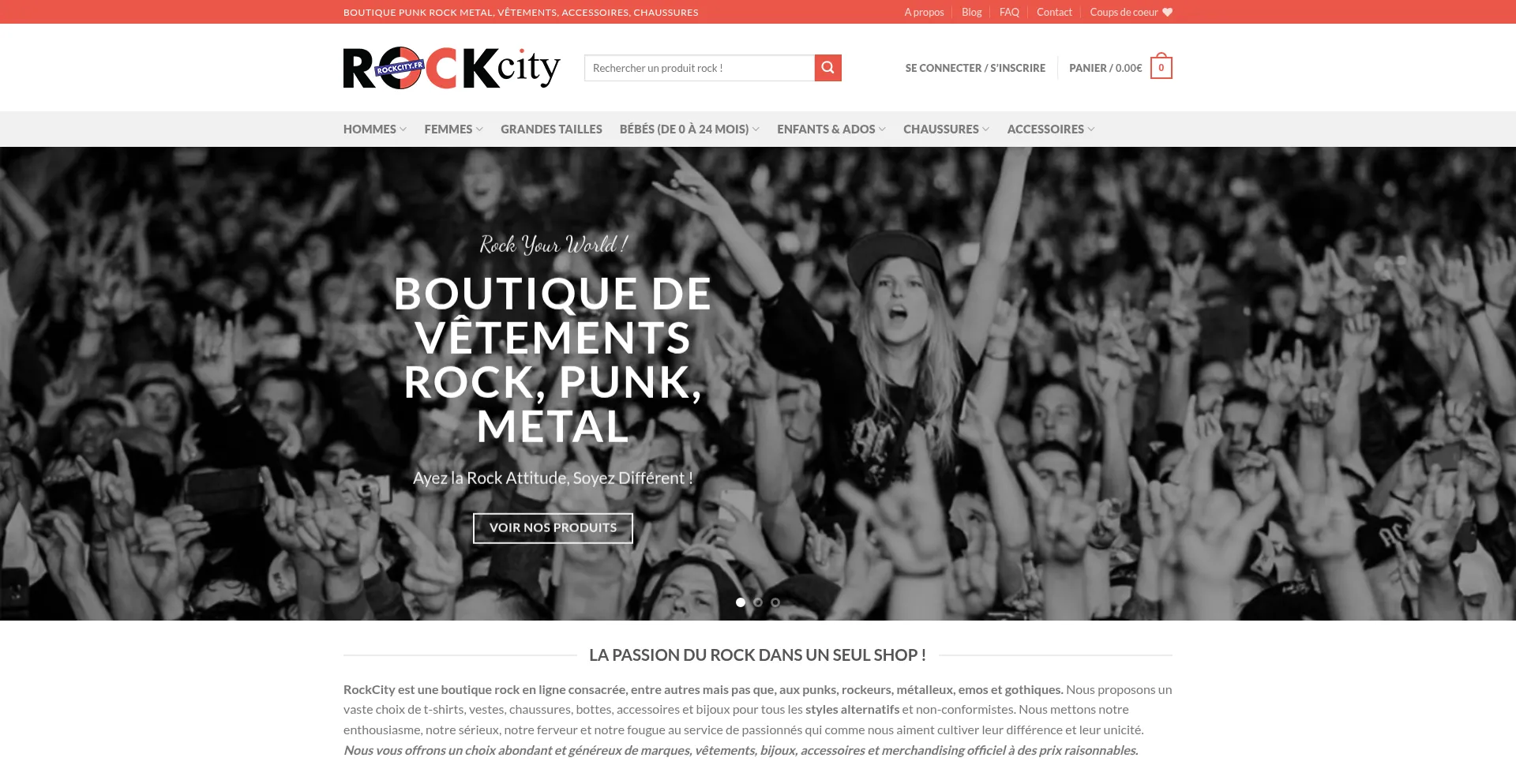 Website screenshot of Rockcity.fr