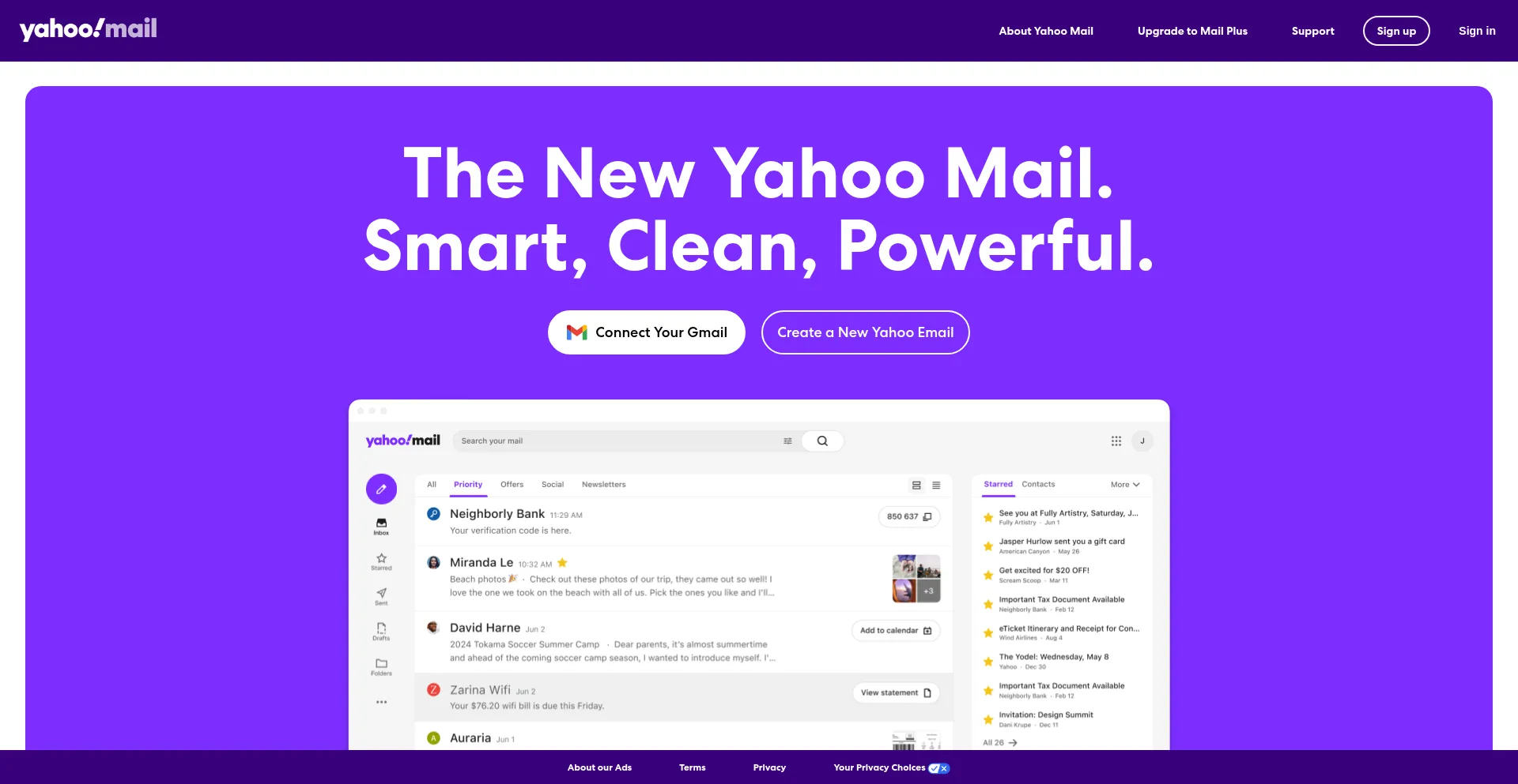 Website screenshot of Rocketmail.com