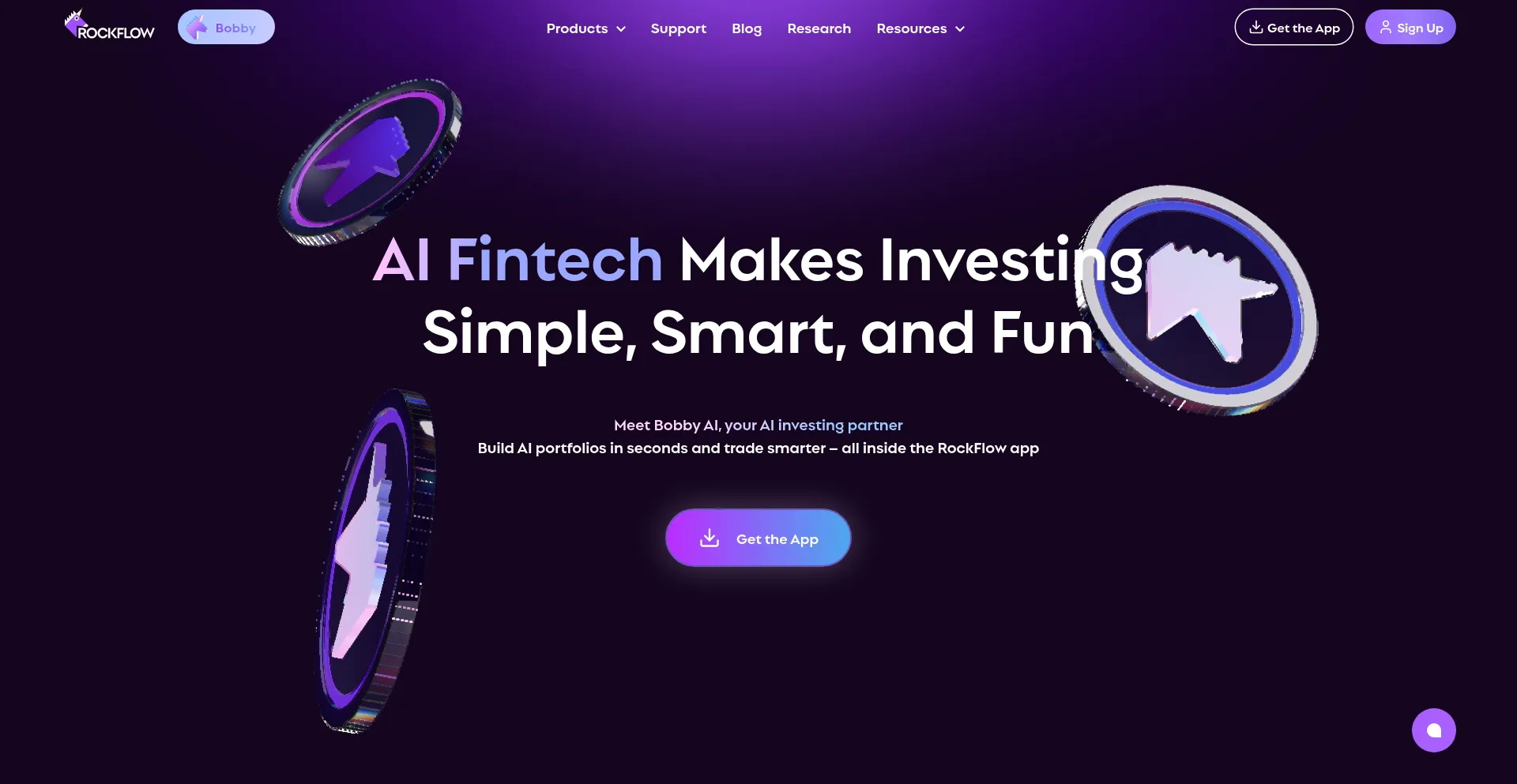 Website screenshot of Rockflow.ai