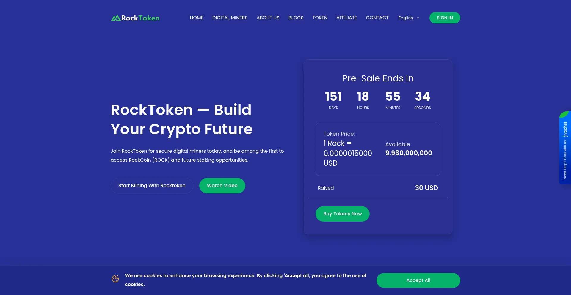 Rocktoken.com Screenshot