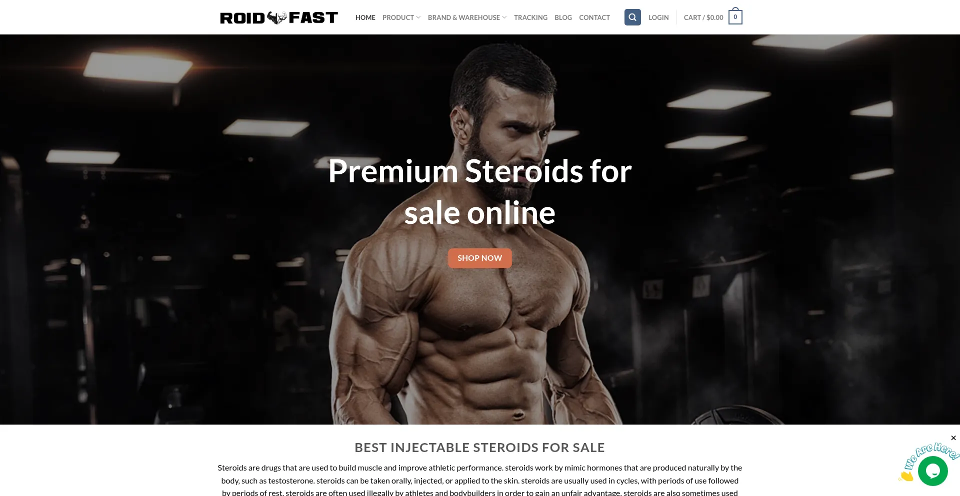 Website screenshot of Roidfast.com
