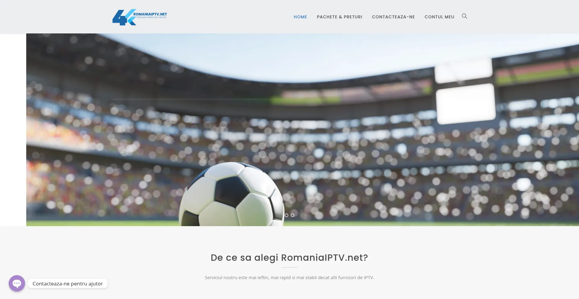 Website screenshot of Romaniaiptv.net