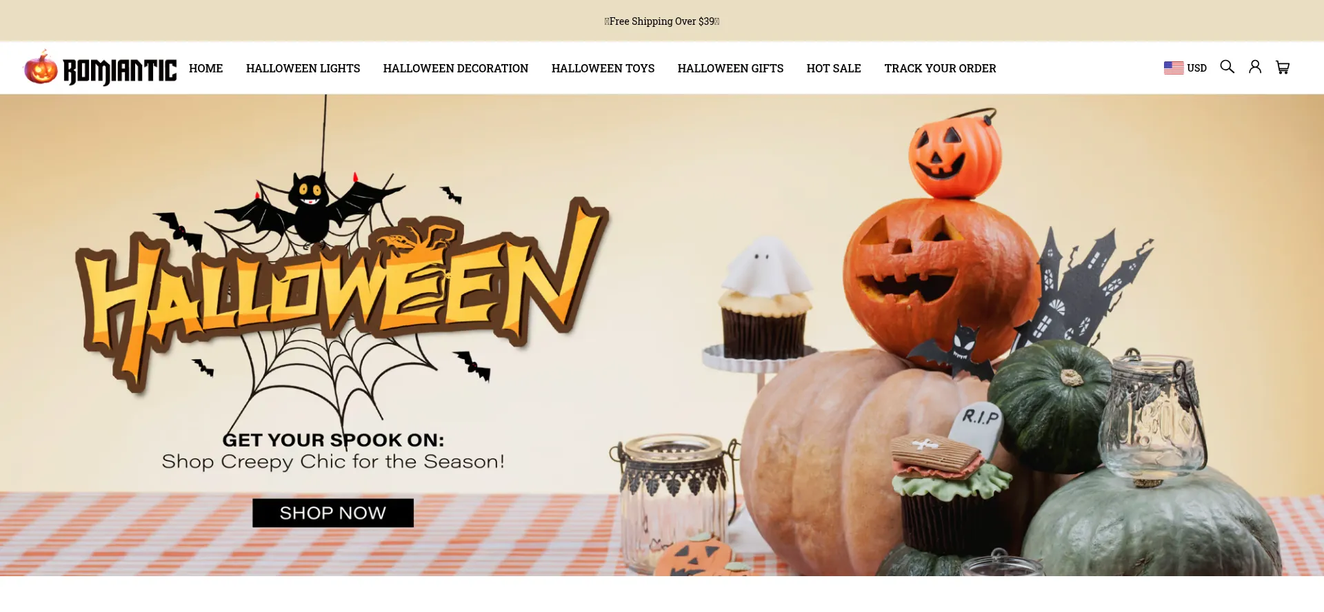 Website screenshot of Romiantic.com