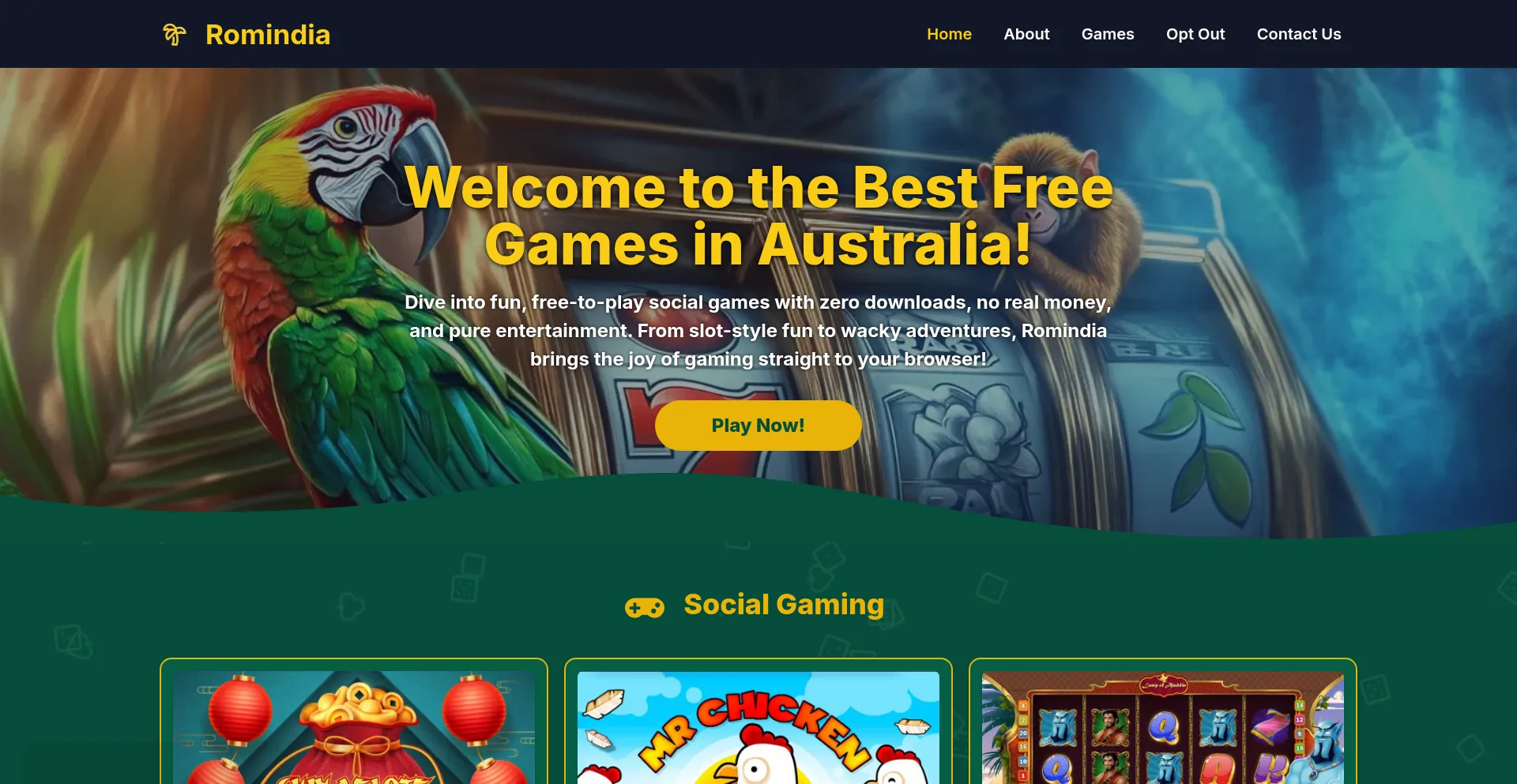 Website screenshot of Romindia.com