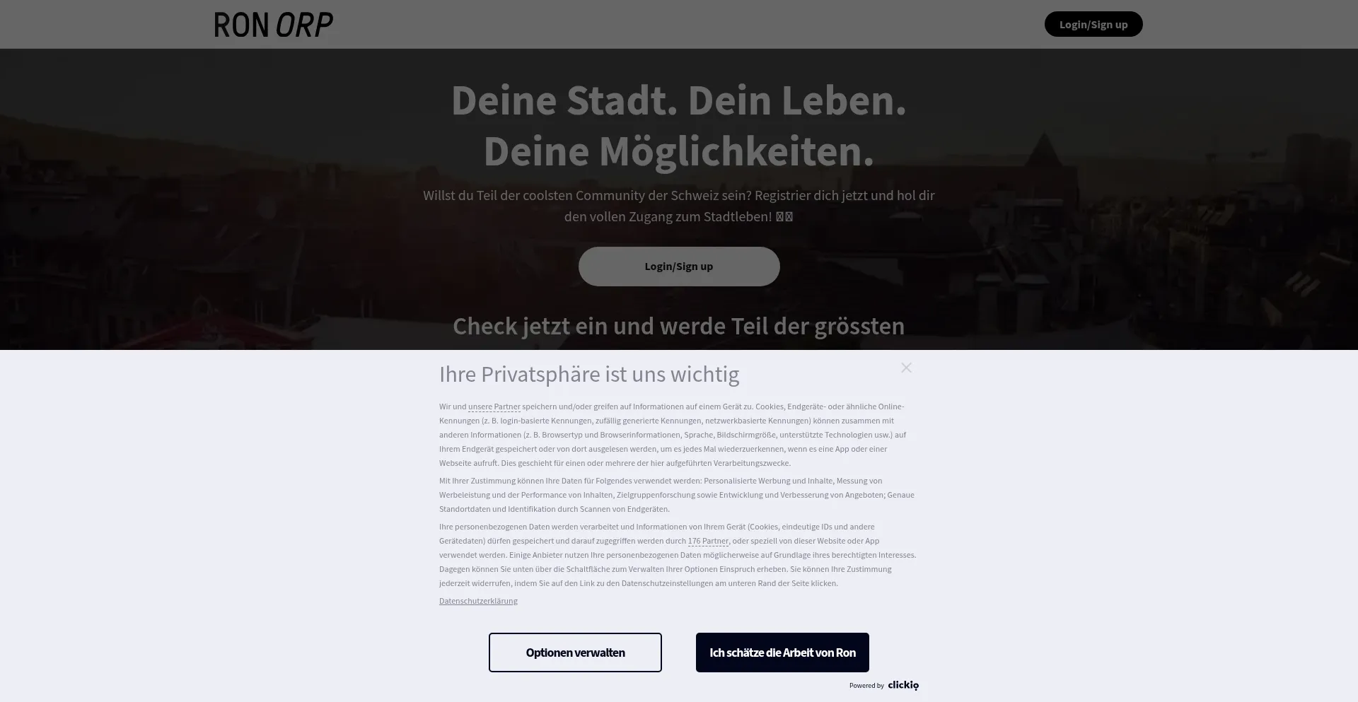 Website screenshot of Ronorp.ch
