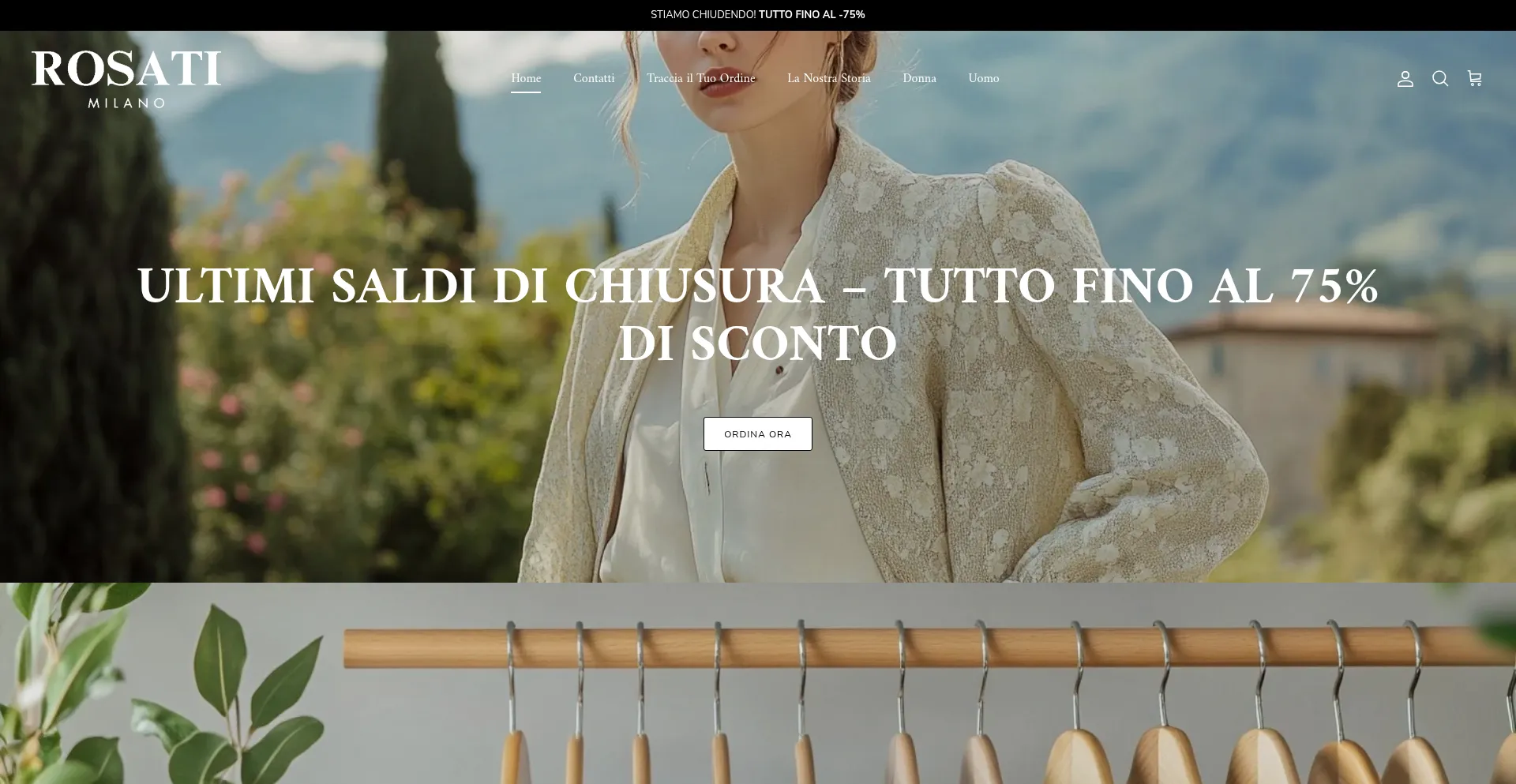 Website screenshot of Rosatimilano.com