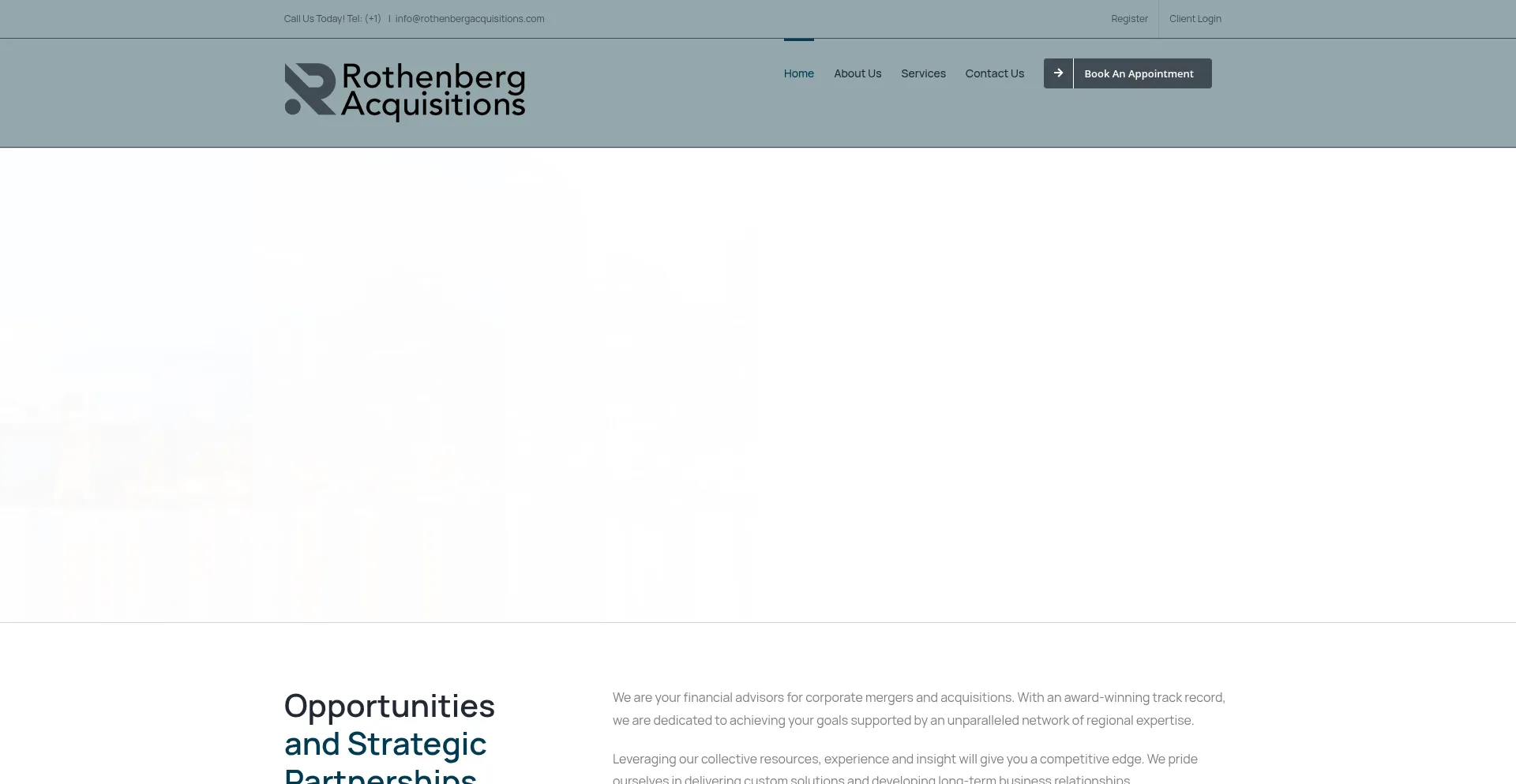 Website screenshot of Rothenbergacquisitions.com