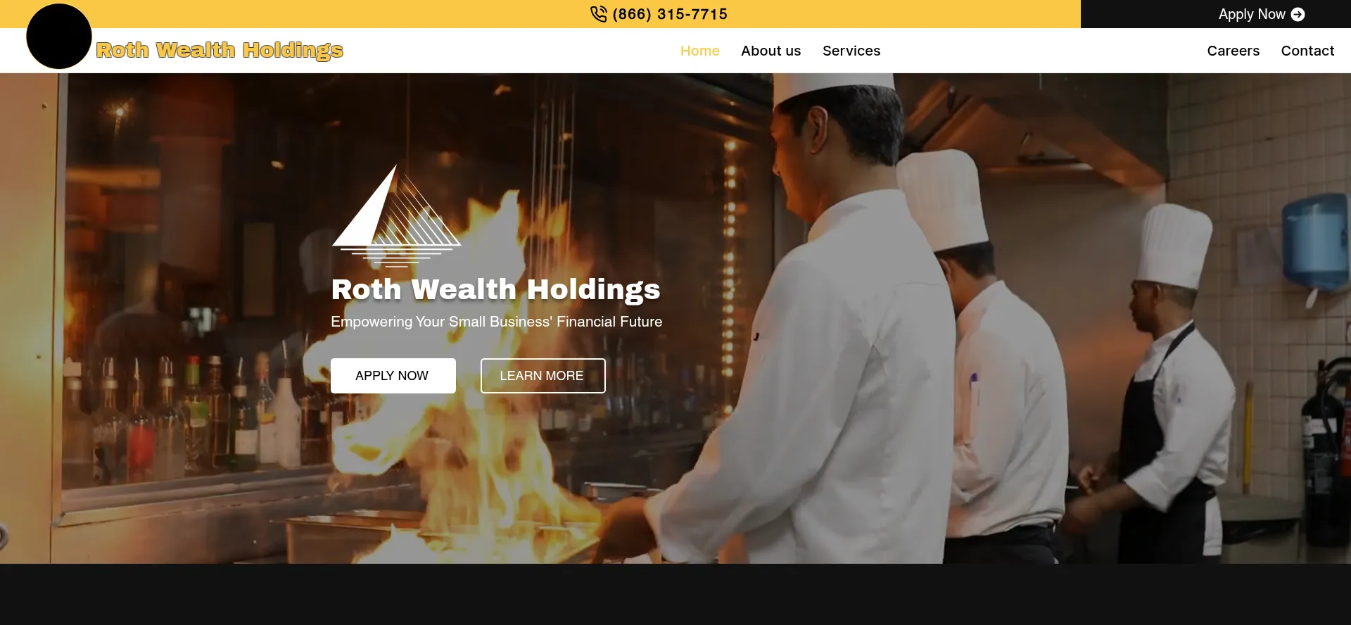 Website screenshot of Rothwealthholdings.com