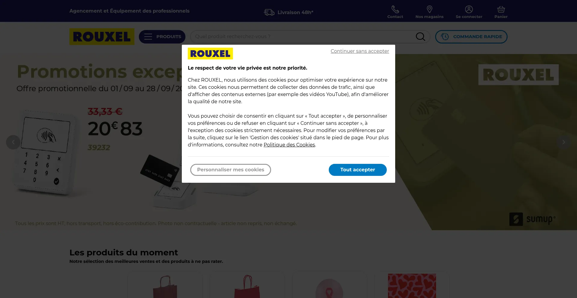 Website screenshot of Rouxel.com