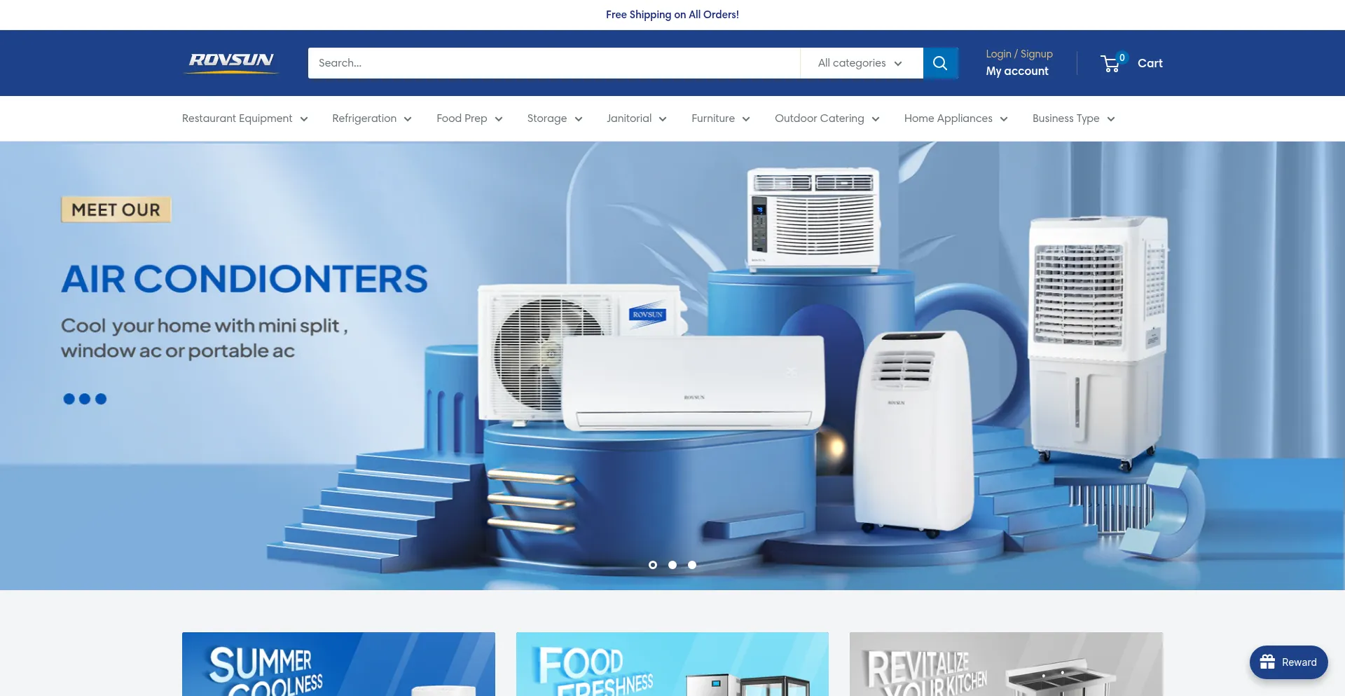Website screenshot of Rovsun.com