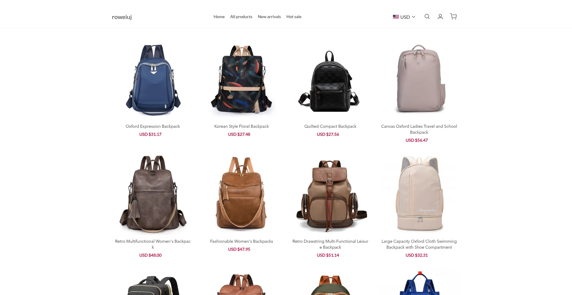 Website screenshot of Roweiuj.com