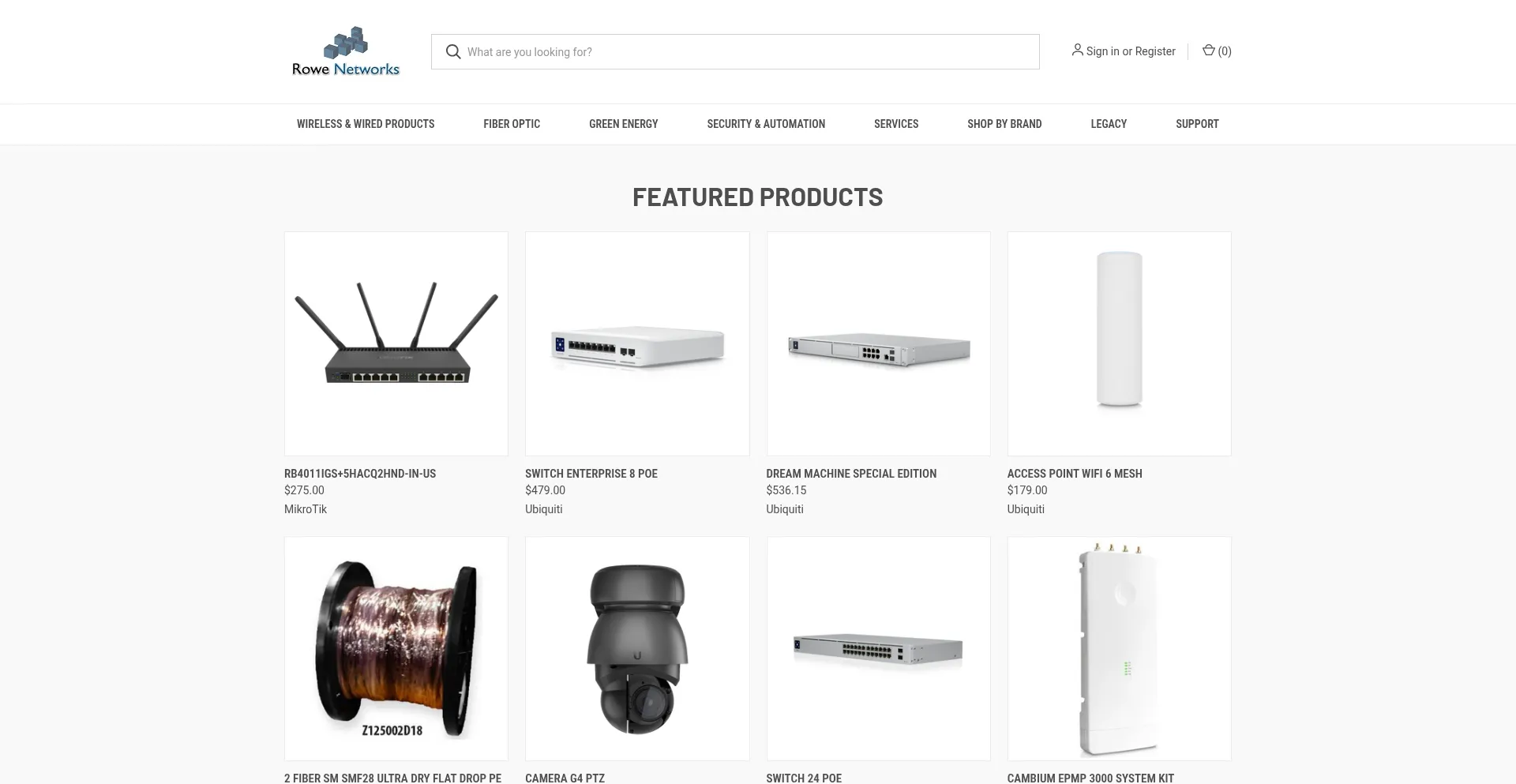 Website screenshot of Rowewireless.com