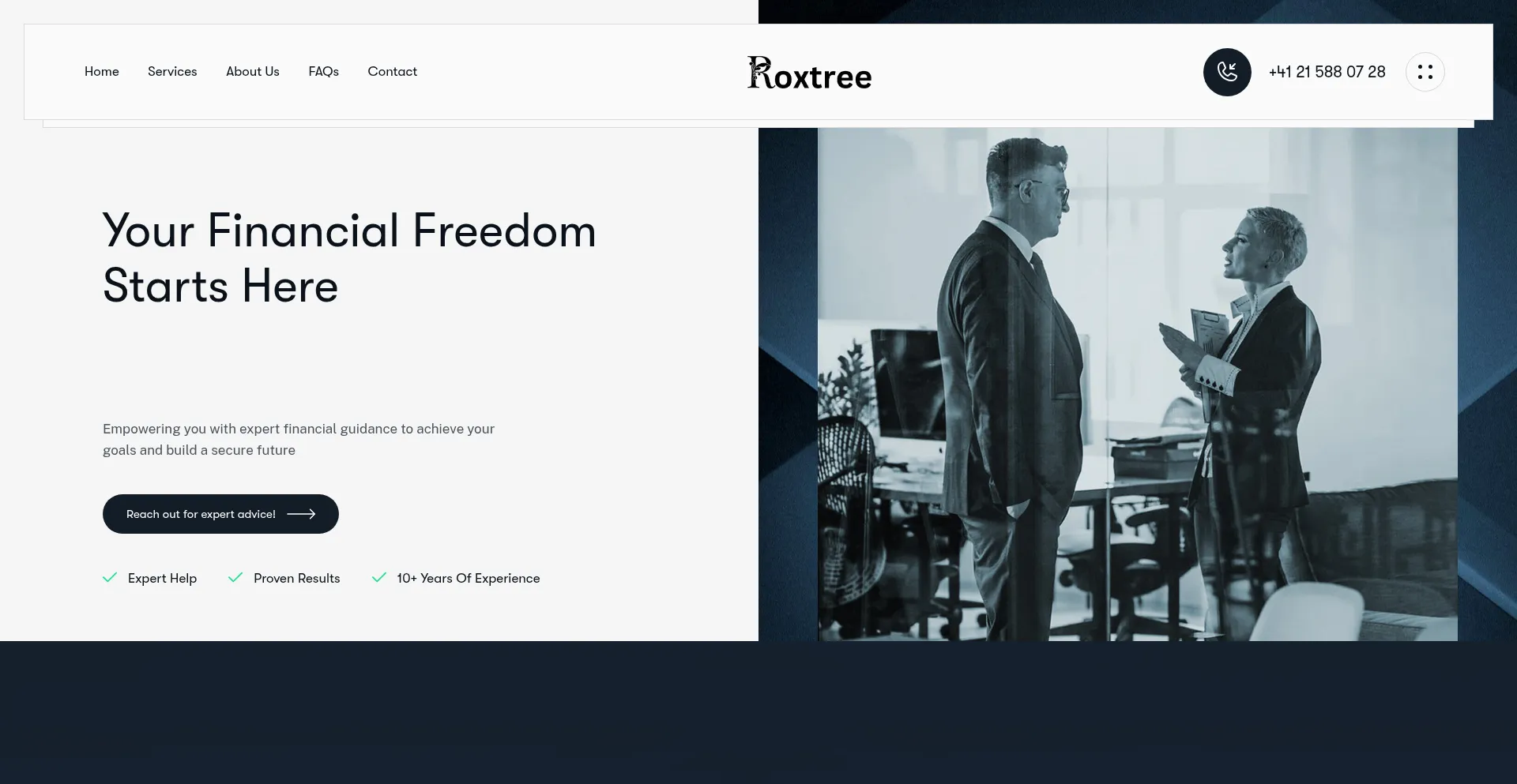 Website screenshot of Roxtree-advisory.com