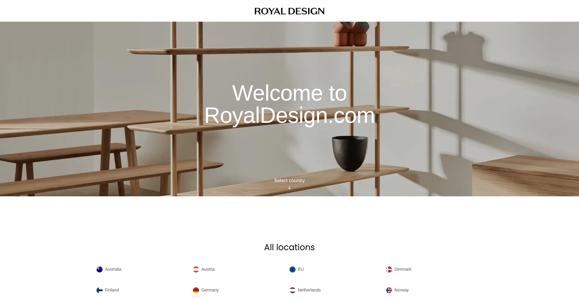Website screenshot of Royaldesign.com