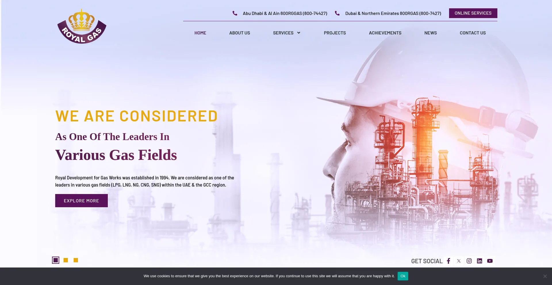Website screenshot of Royalgas.com