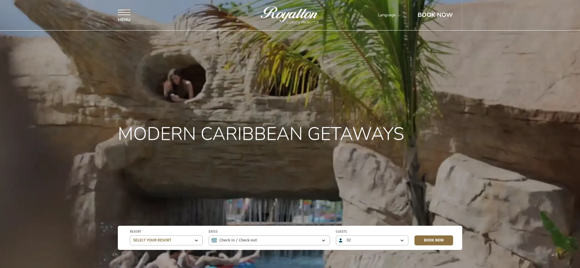 Website screenshot of Royaltonresorts.com