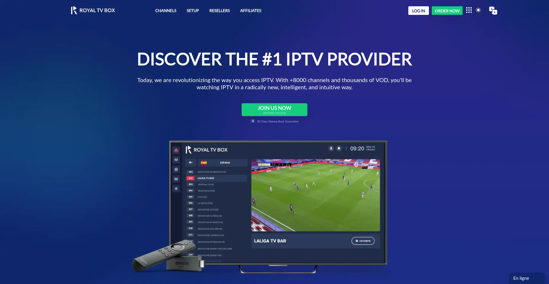 Website screenshot of Royaltvbox.com