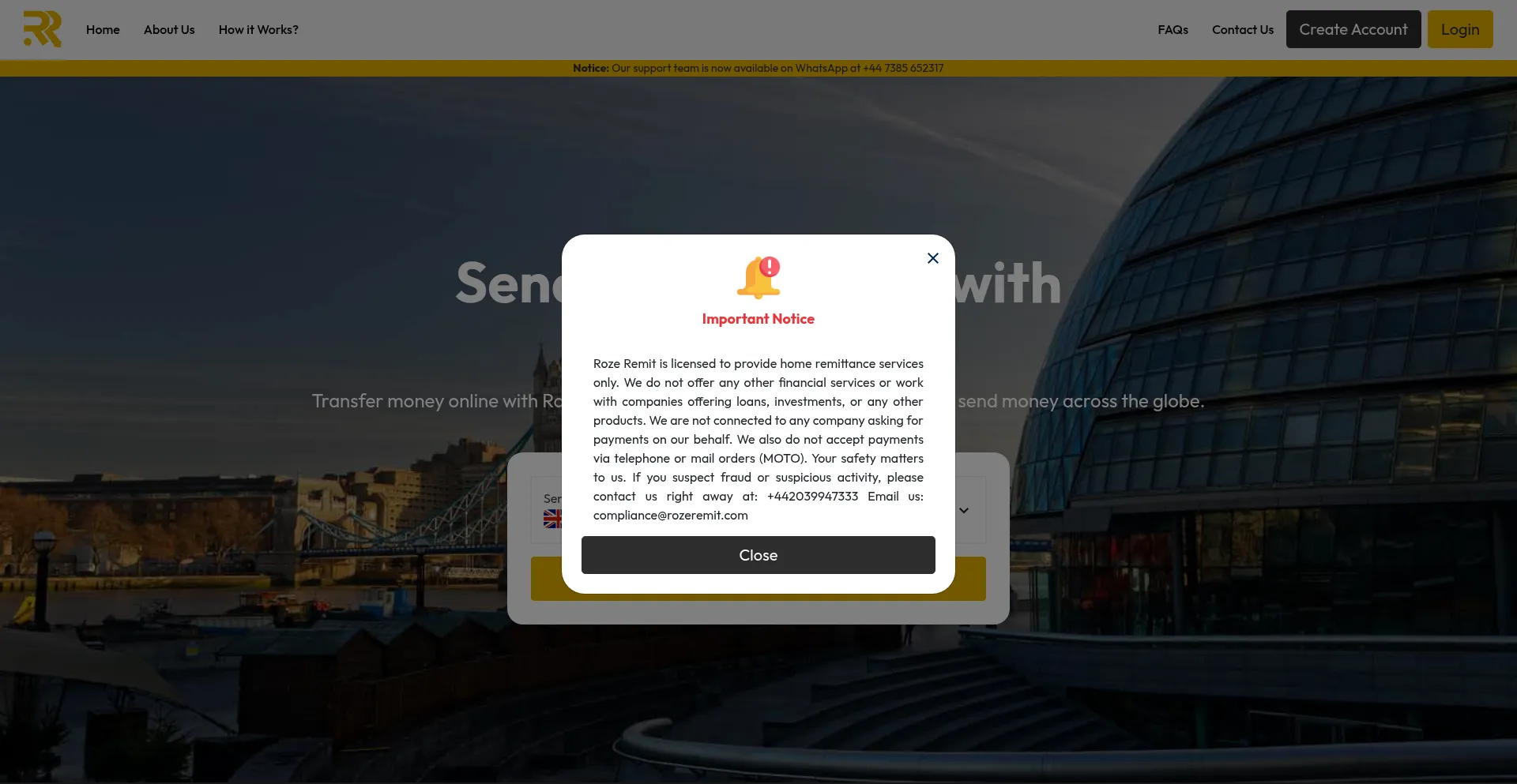 Website screenshot of Rozeremit.com