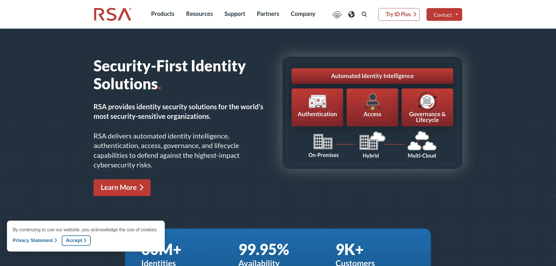 Website screenshot of Rsa.com