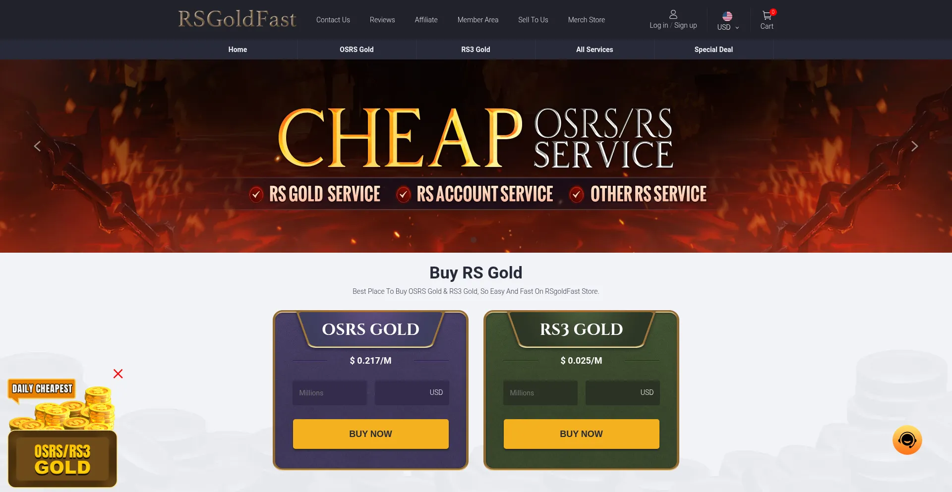 Rsgoldfast.com Screenshot