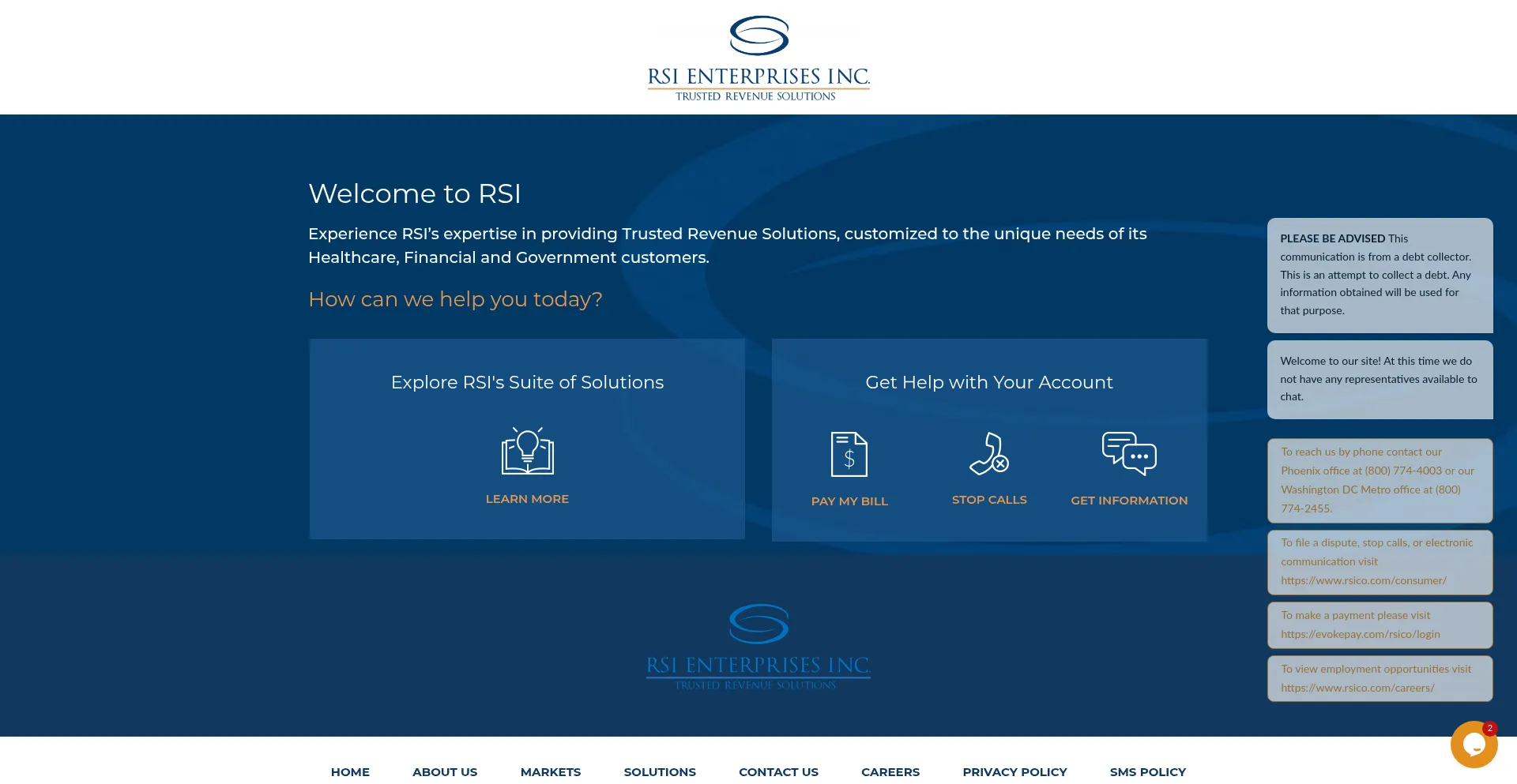 Website screenshot of Rsico.com